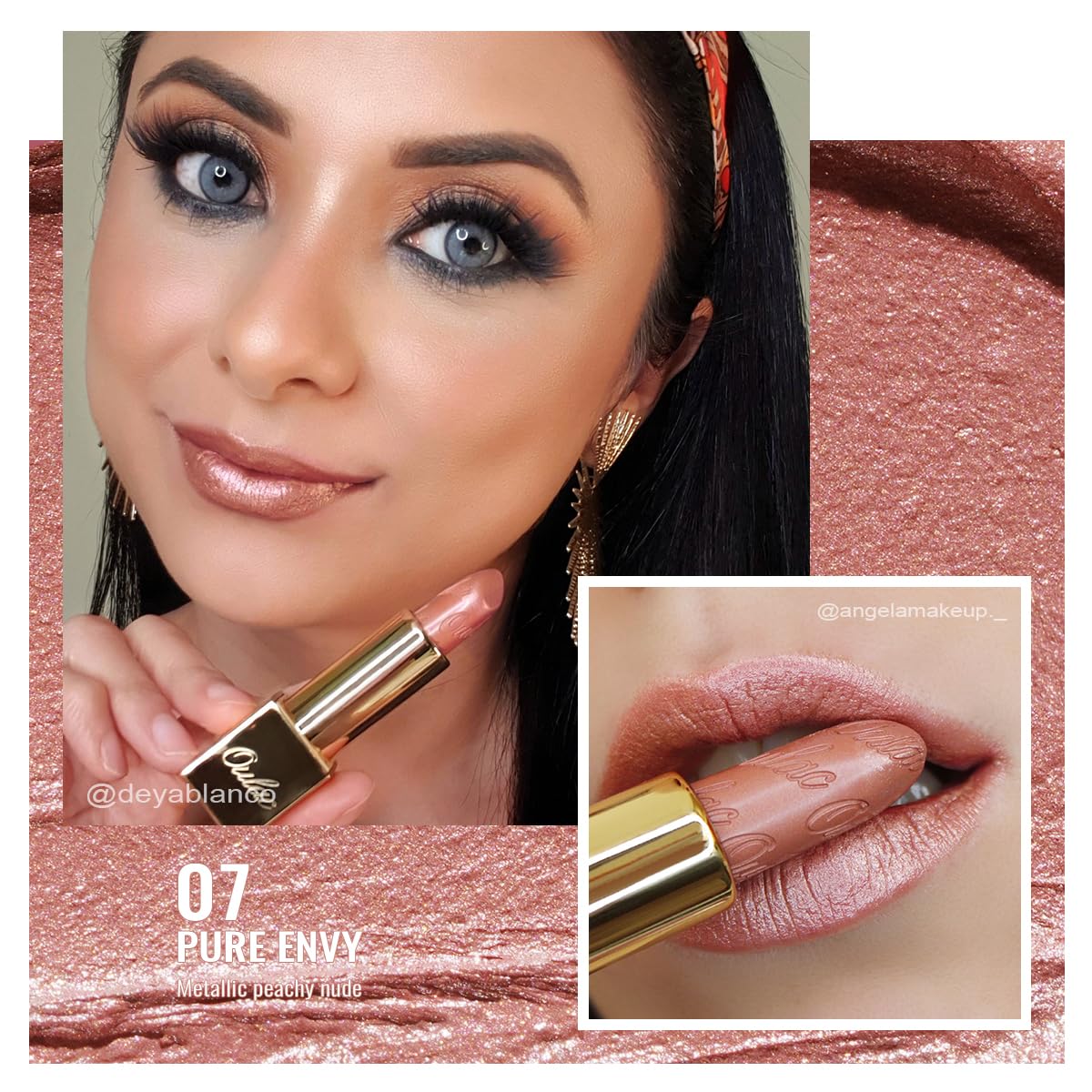 Oulac Lipstick & Lipliner Set 3PCS High Impact Lipcolor with Moisturizing Formula, Vegan Beauty, Full-Coverage Lip Color, Gift Lipstick for Women, LL01+07+13