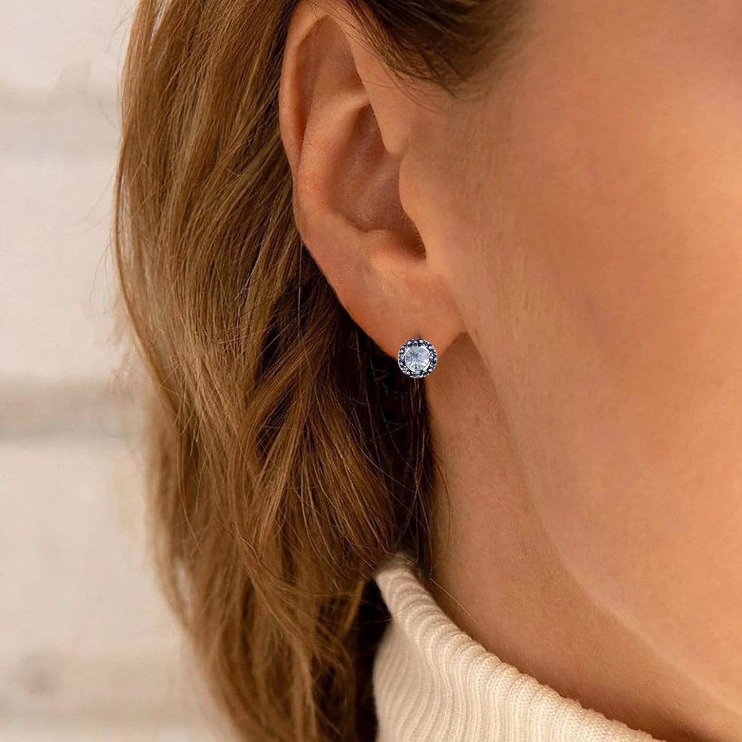 Boho Tiny Crystal Square Earrings Silver Cz Square Earrings Cz Rhinestone Square Stud Earrings Silver Geometric Earrings Jewelry for Women and Girls