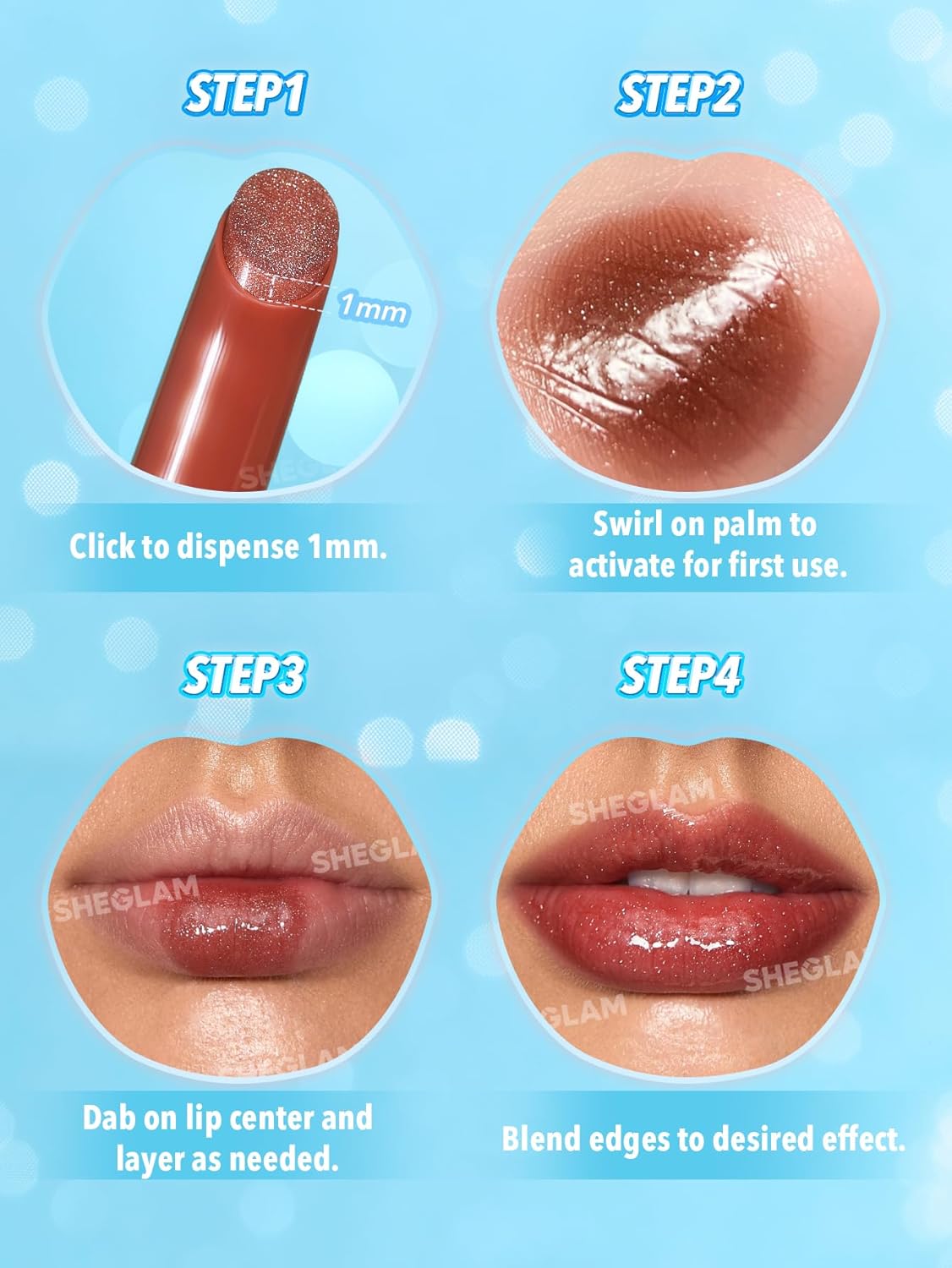 SHEGLAM Pout-Perfect Moisturizing Solid Lip Gloss Shimmer Lip Plumper - Pink Flamingo