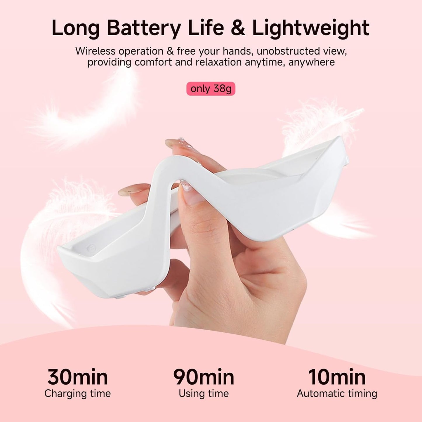 Under-Eye Red Light Therapy Device with Microcurren, 3D Contour Eye Massager for Dark Circles, Eye Bags & Wrinkles, Rechargeable Under Eye Treatment Device for Puffiness and Fine Lines