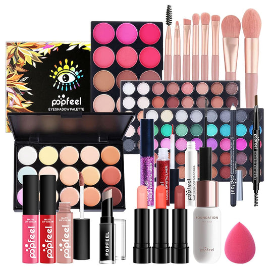 Professional Makeup Kit for Women Full Kit, Makeup Set Cosmetic Make Up Kit with Makeup Bag Include Eyeshadow Palette Makeup Brushes Set Lipstick Lip Gloss Foundation Concealer
