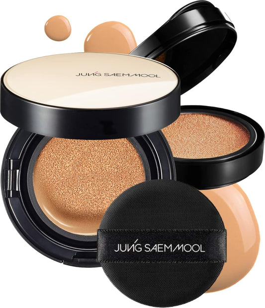 [JUNGSAEMMOOL OFFICIAL] Essential Skin Nuder Cushion (Medium Deep) | Refill Included | Natural Finish | Buildable Coverage | Makeup Artist Brand | Cream Foundation