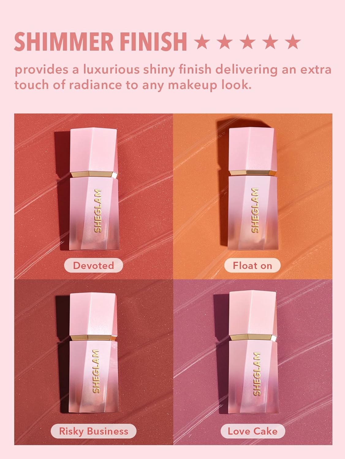 SHEGLAM Color Bloom Dayglow Liquid Blush Makeup for Cheeks Shimmer Finish - Float On