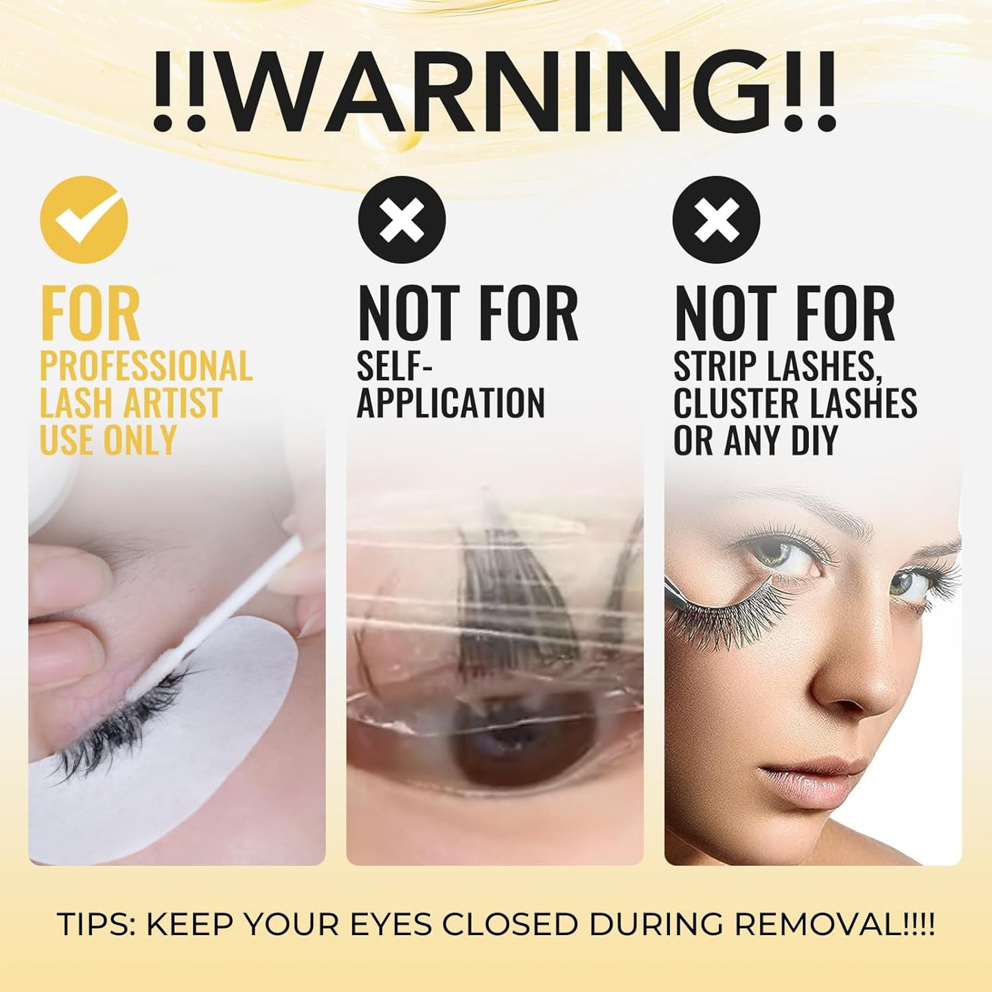 Eyelash Extension Remover - Fast Dissolve No Damage to Natural Lash - Professional Adhesive Remover Supplies