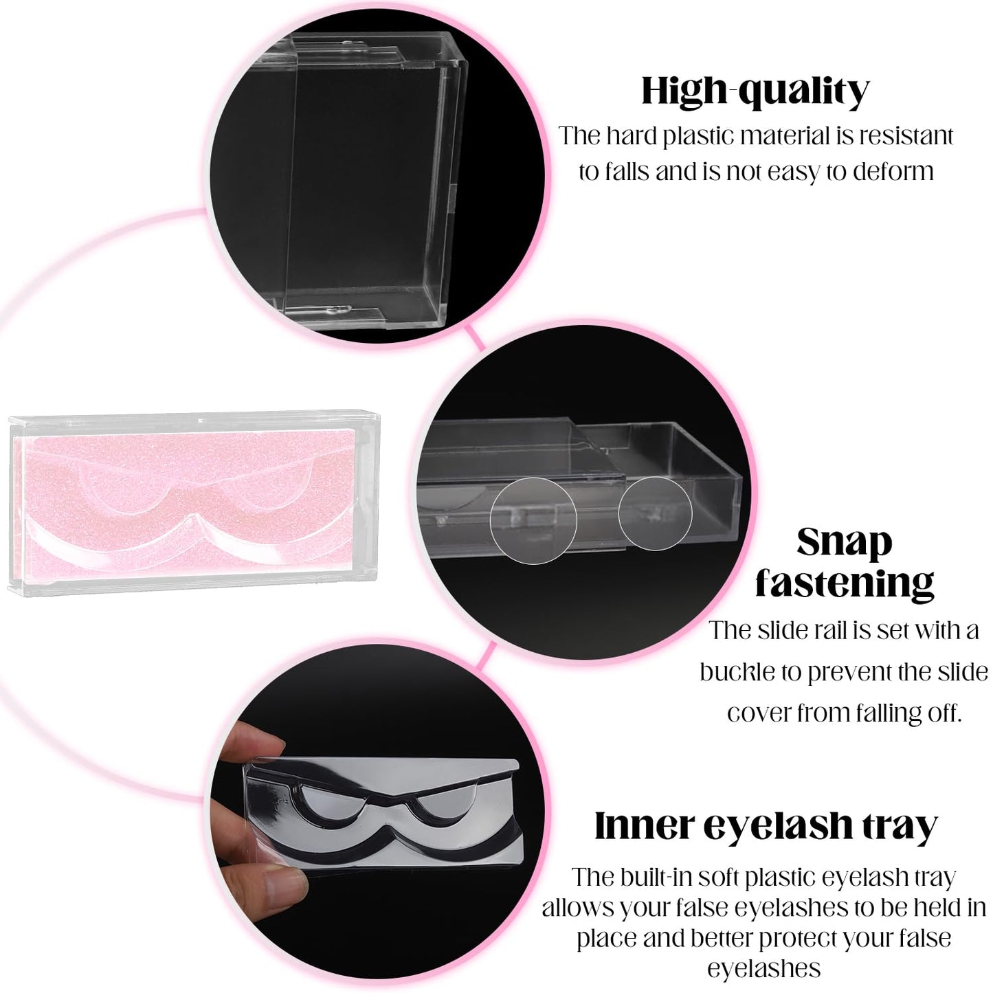 Empty Lash Boxes, 30 Pack Customizable False Eyelash Packaging Cases, Bulk Storage Containers, Premium Display and Protection (Pink)