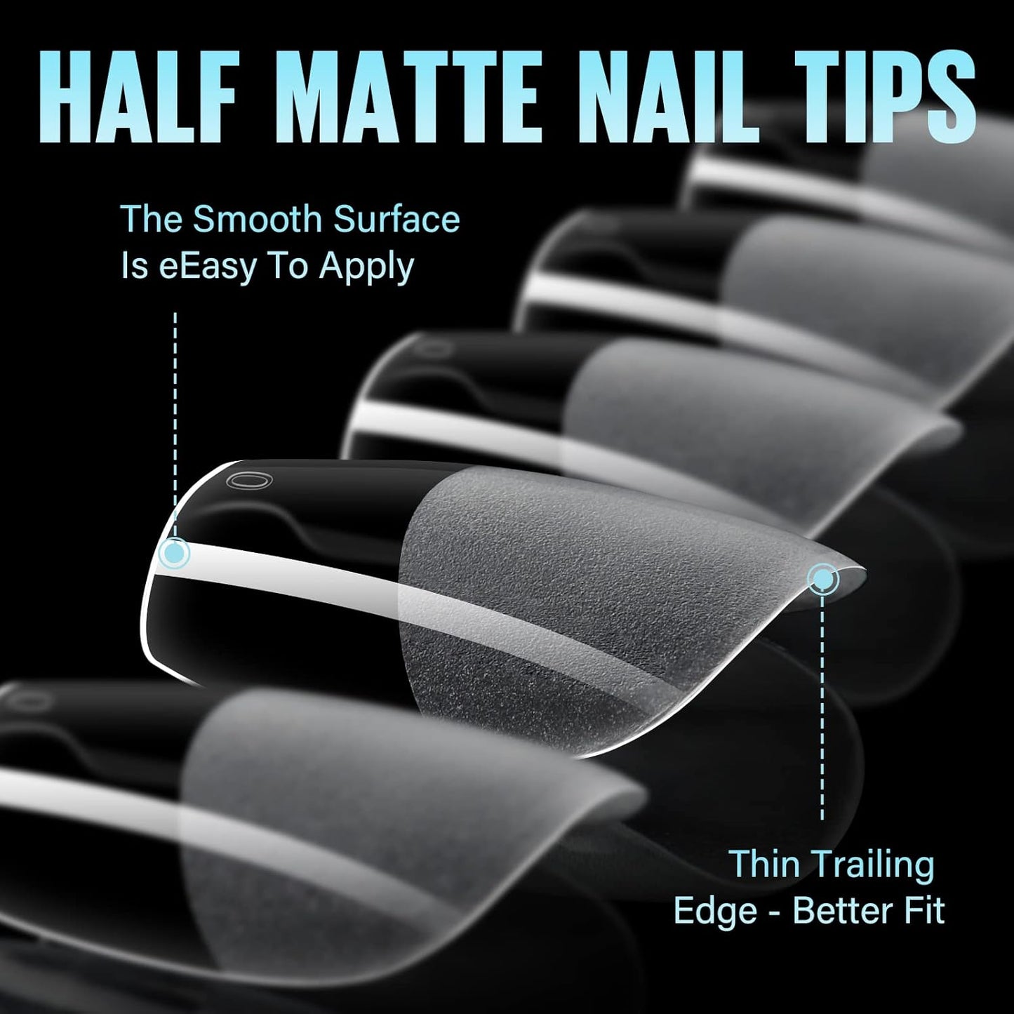 TOMICCA Extra Short Coffin Nail Tips 240Pcs 15 Sizes Full Cover Gel Nails, Soft Acrylic Gel Nail Tips for Nail Extension