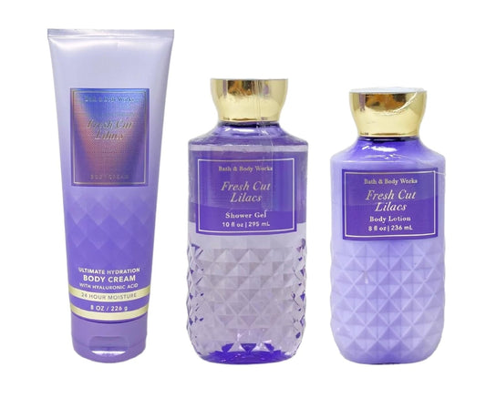 Bath & Body Works Fresh Cut Lilacs 3 Piece Bundle - Body Cream - Shower Gel - Body Lotion - Full Size