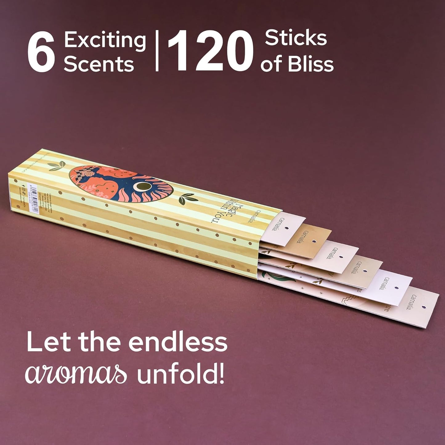 Carnatia Magic Within You Incense Sticks – Set of 6 Spiritual Scents for Manifestation, Inner Motivation & Calm | Natural, Slow-Burning Aromas for Meditation & Rituals!