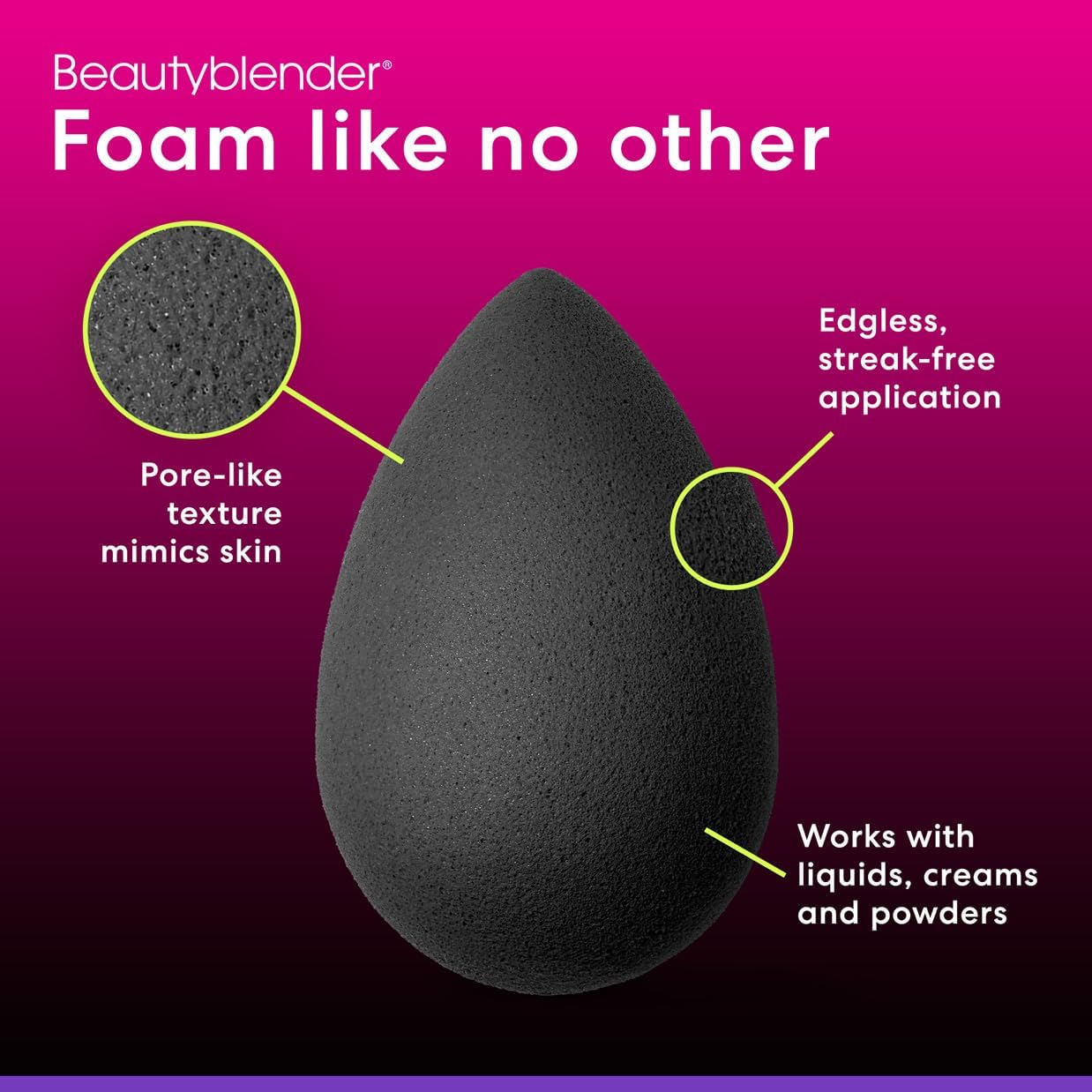 Beautyblender® | Pro Blender Makeup Sponge | Blend Liquid Foundations, Powders and Creams | Streak Free Application | Vegan, Cruelty Free | Made in USA