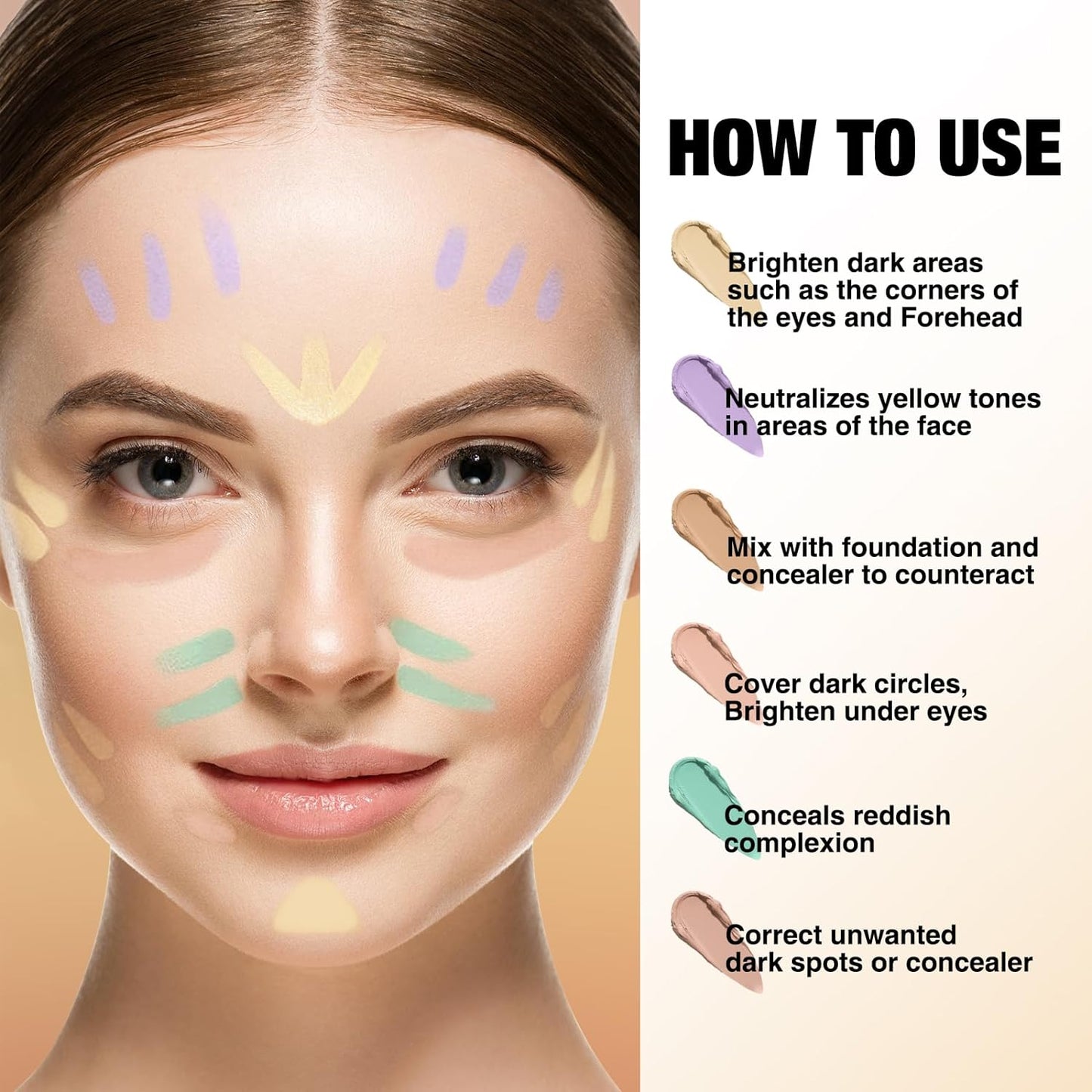 Contour Stick Corrects Skin Tone Bronzer Waterproof Sweat Resistant Concealer Creamy Concealer Yellow