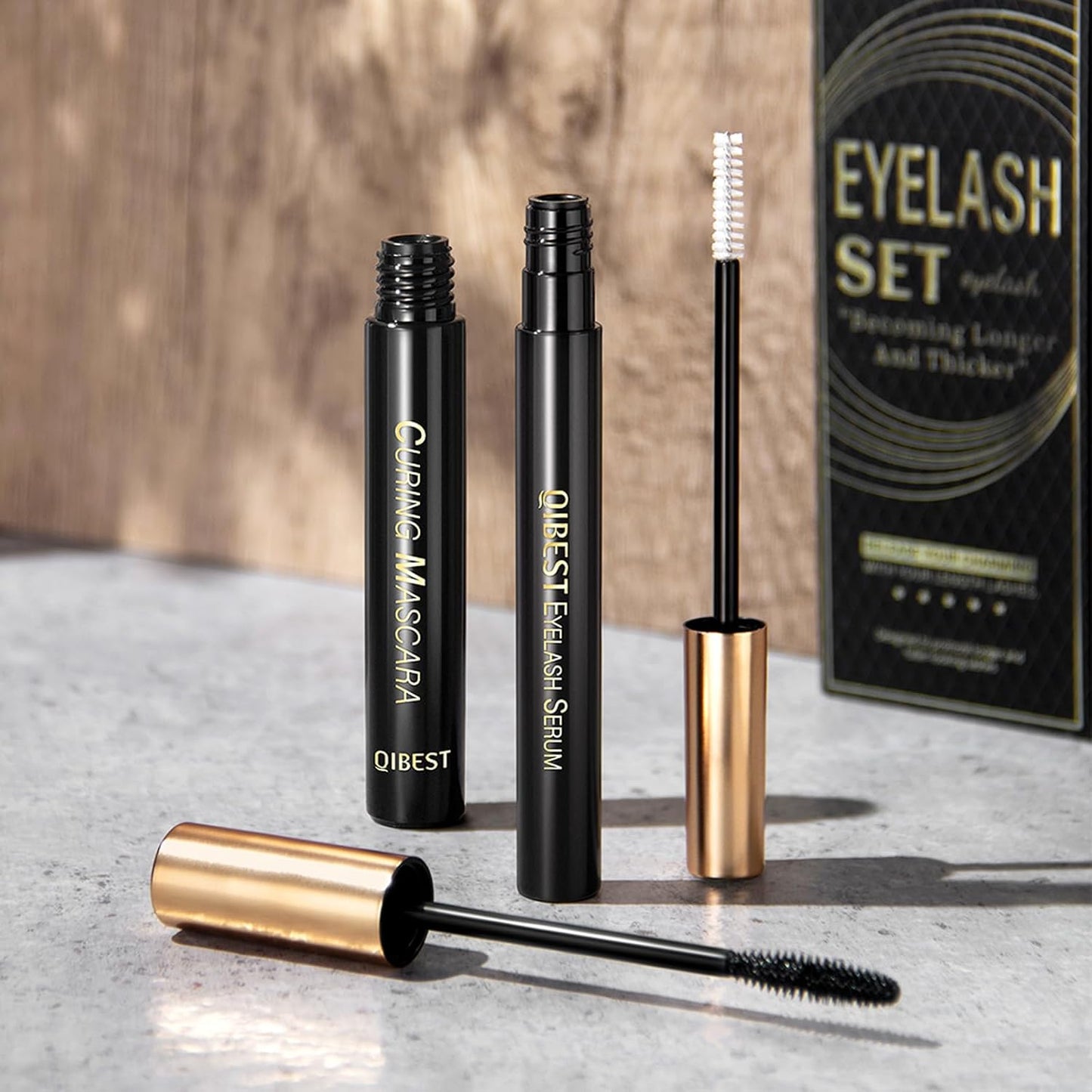 Makeup Sets.Lash serum.Mascara.Waterproof Smudgeproof Long Lasting.Gift Kit for Women Girls(2 Pcs Set)