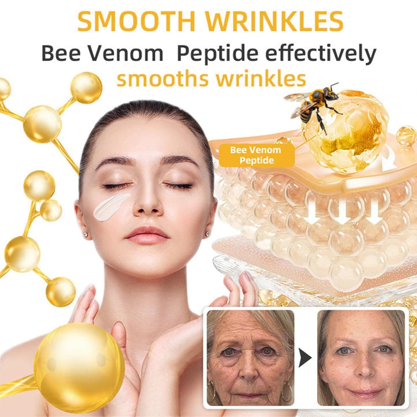 LipMaps Bee Venom Skin Restoration Cream, Bee Venom Skin Treatment Cream, Repair skin and Firming, Effective In Reducing Blemishes (1)