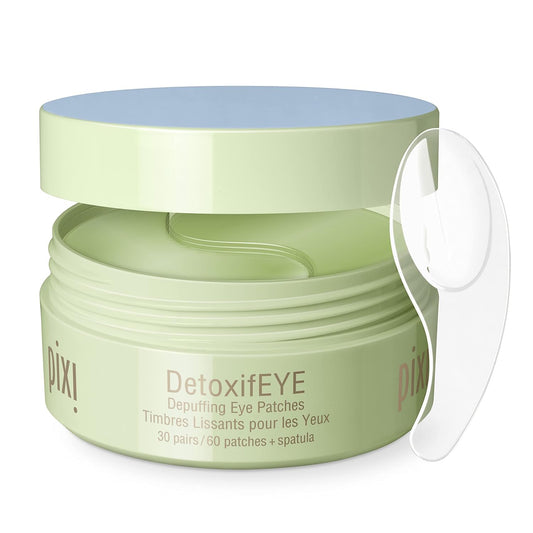 Pixi DetoxifEYE Depuffing Hydrogel Under-Eye Patches, Hyaluronic Acid, Gold & Caffeine Eye Patches For Under Eyes, Hydrate Eye Area, 30 pairs, 60 Patches