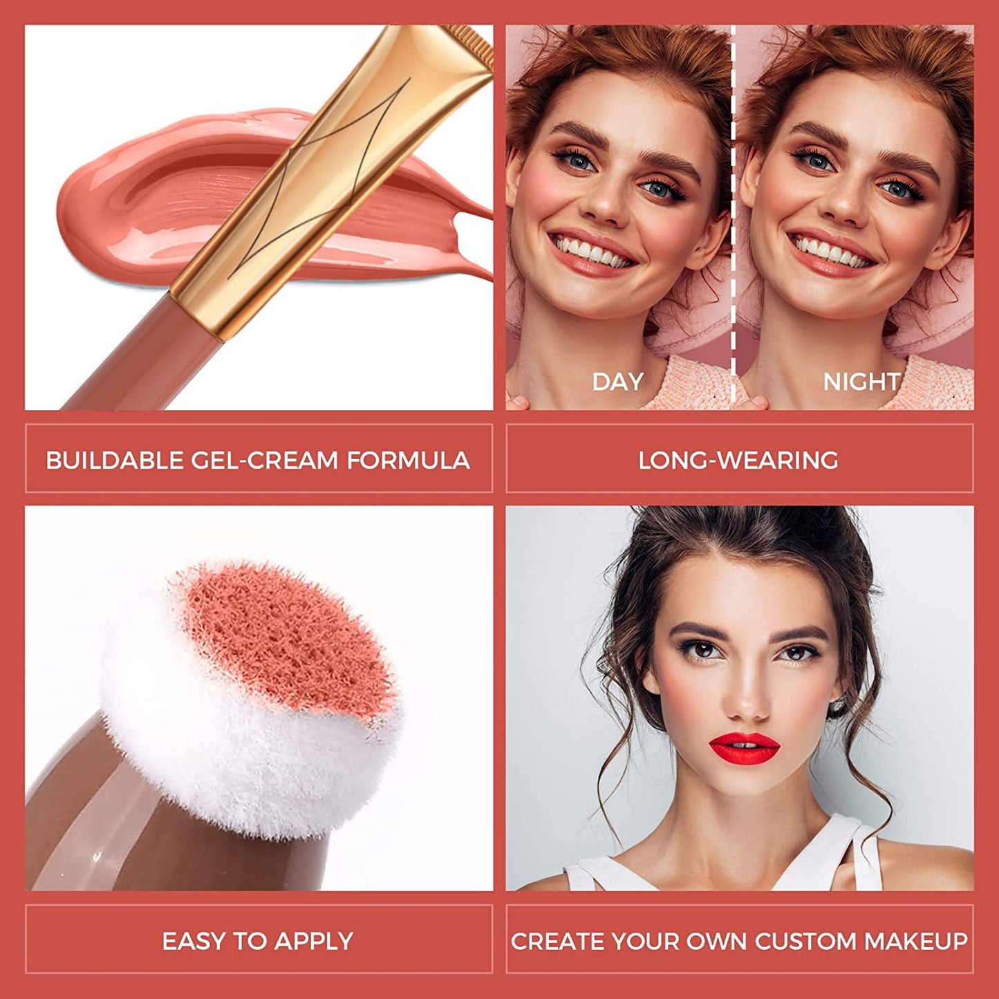 3 Color Contour Beauty Wand, Highlighter ，Blush，Face Concealer Contouring with Cushion Applicator Long Lasting & Smooth Matte Finish Liquid Illuminator Makeup Stick . (01#Contour +02#Blush+04#Highlighter)