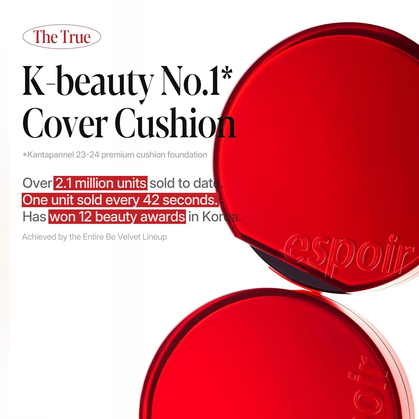 espoir [NEW] Be Velvet Cushion Foundation | Quick and Easy Coverage with Long-lasting Color by Zero Oxidation (#13 Porcelain, 0.46 Ounce (Pack of 1))