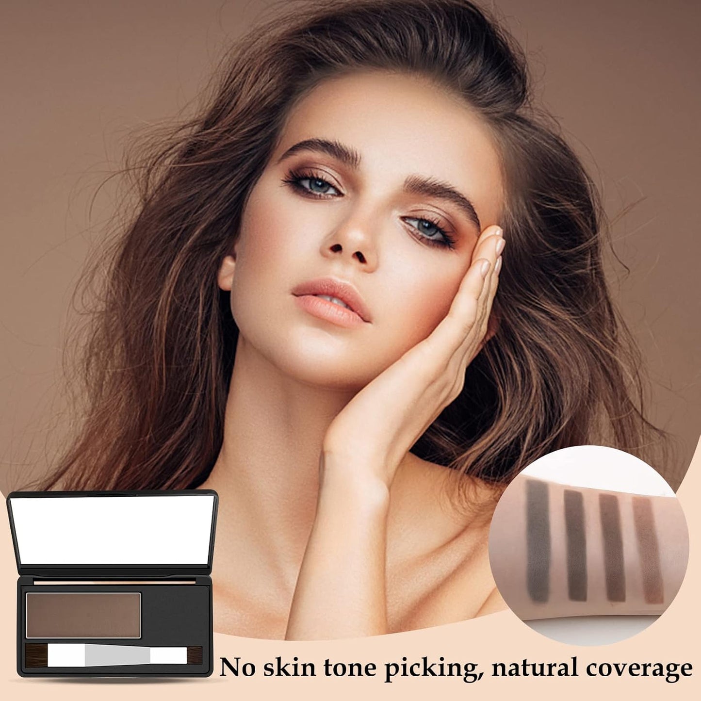 Boobeen Hair Shadow Kit, Root Touch Up Color Cover, Temporary Concealer With Brush for Gray Hair