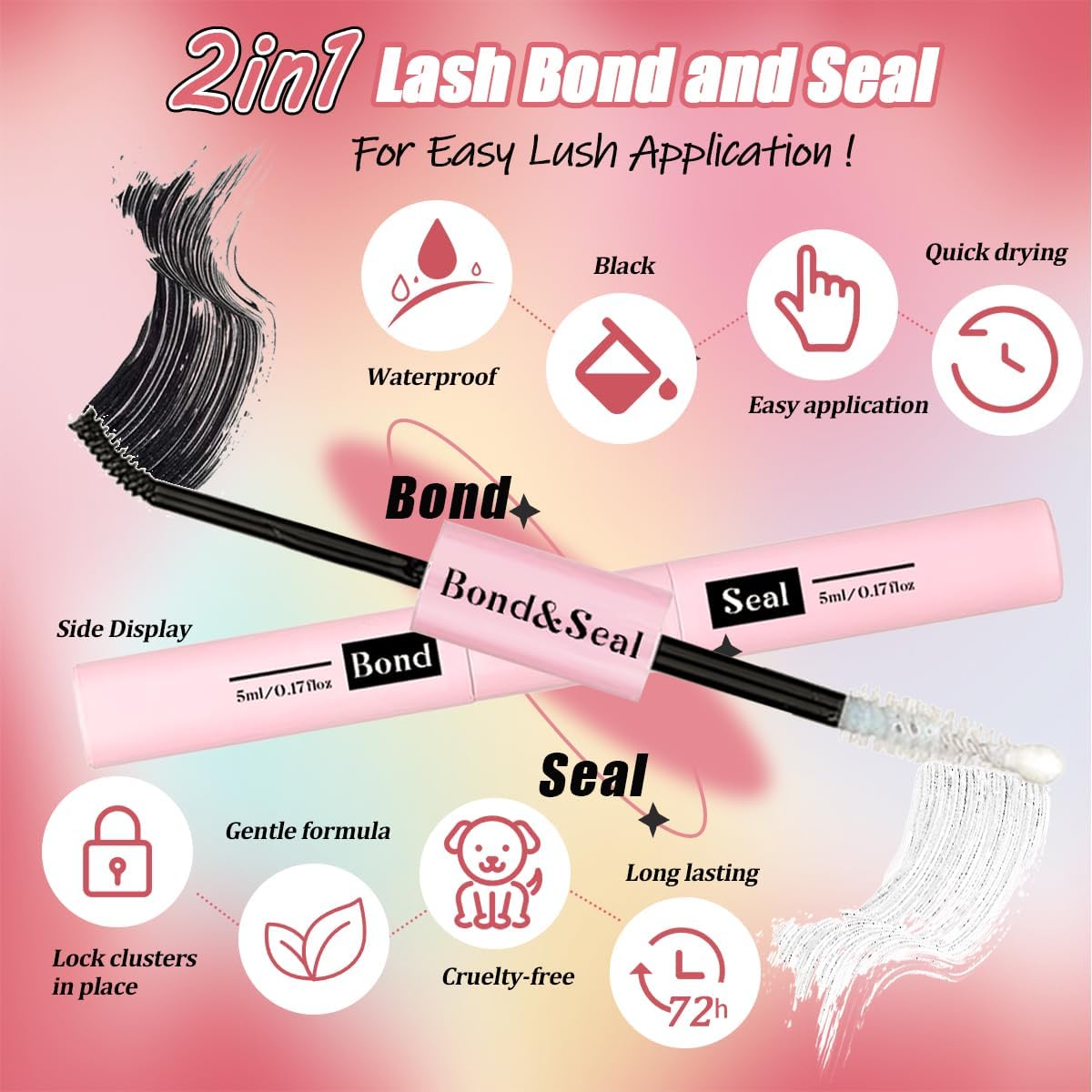 DIY Lash Extension Kit 630Pcs 10-18mm D Curl Lashes Clusters with Lash Bond and Seal Glue Remover Lash Shampoo Cleansing Brush Headband Wristband Tweezers Eyelash Brush Applicator
