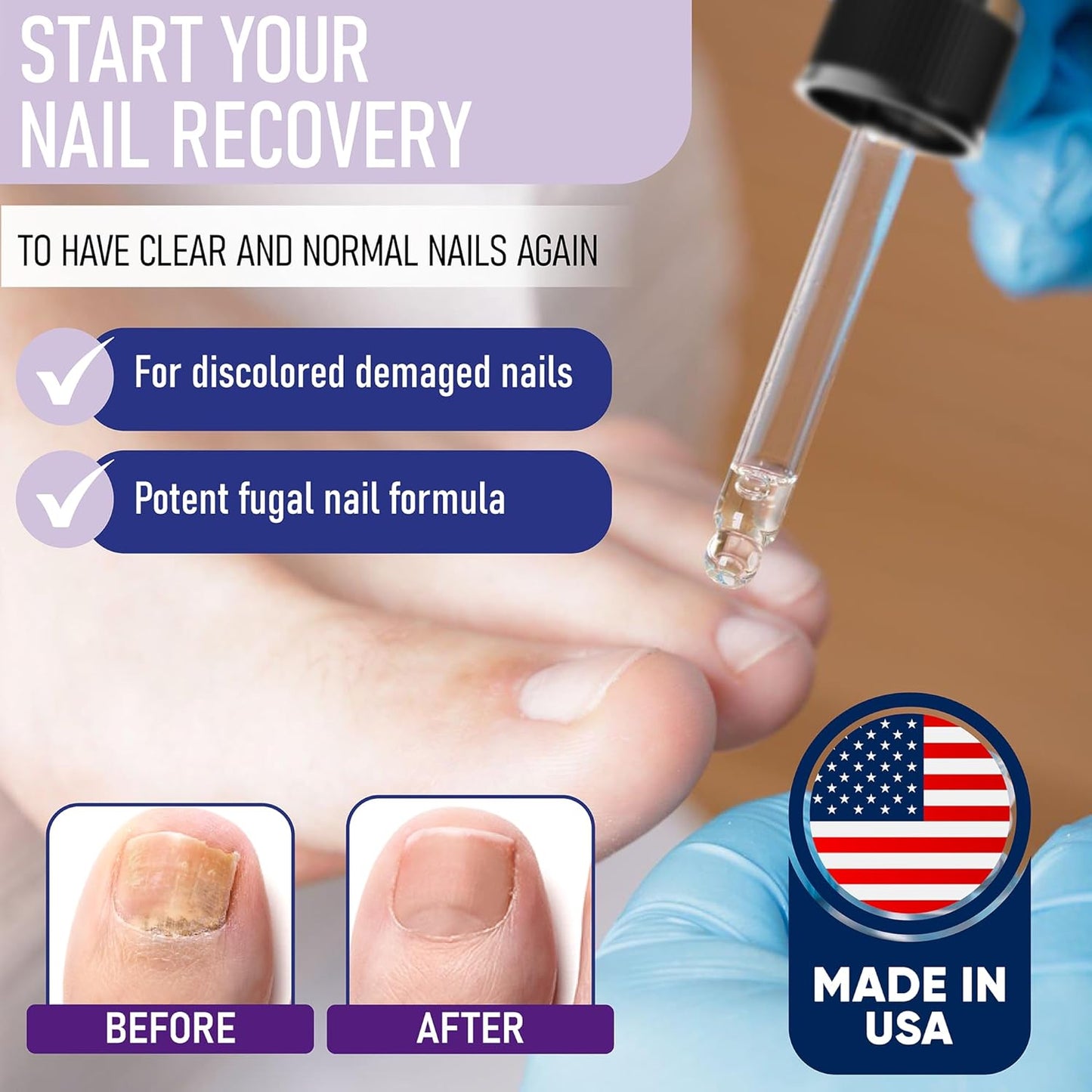 ZanaQuick Extra Strength Toenail & Fingernail Repair Drops - Nail Care Renewal for Thick, Damaged & Discolored Nails - 2 Pack