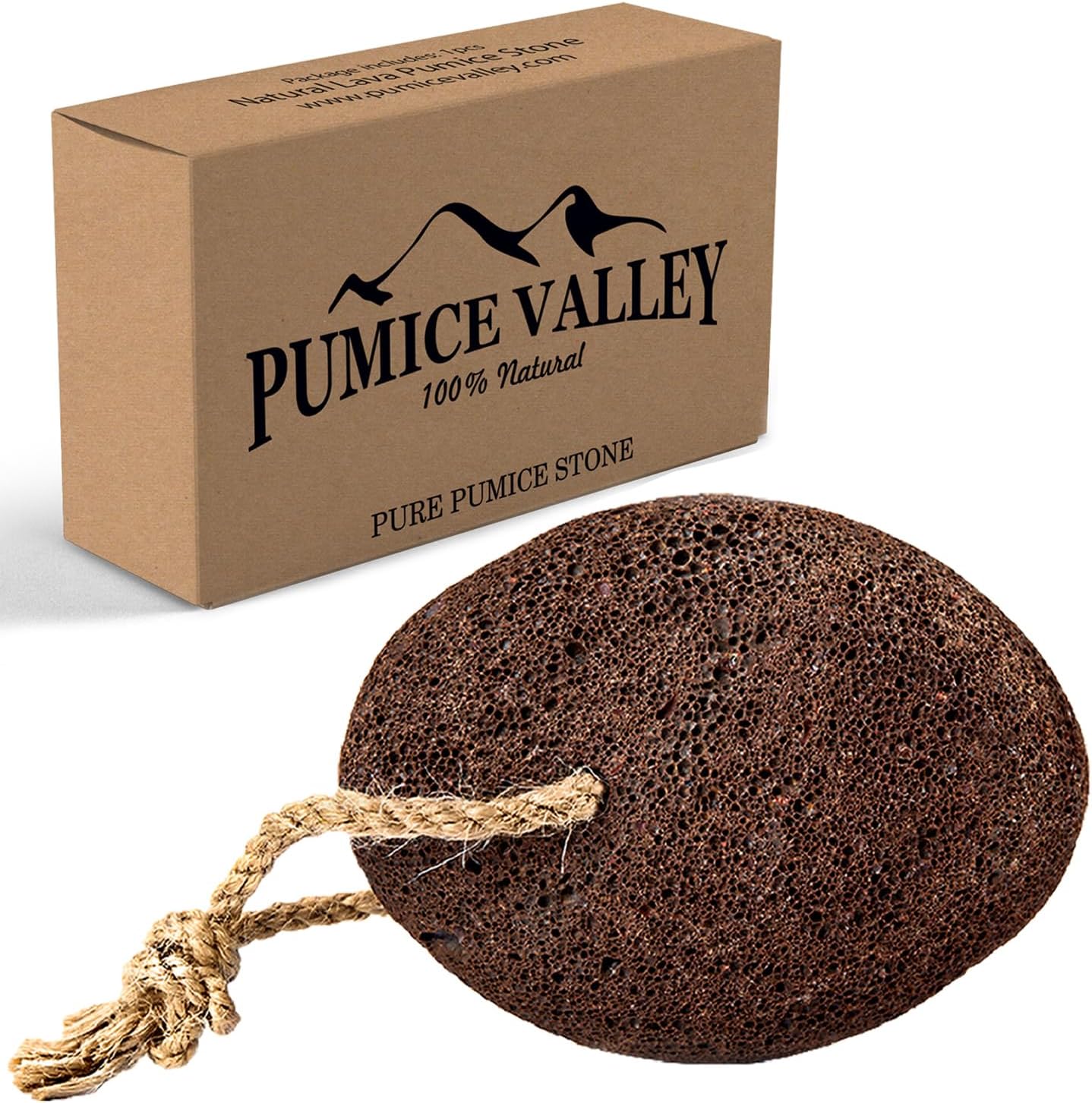 Pumice Stone - Natural Earth Lava Brown - Callus Corn Remover for Feet Heels and Palm - Pedicure Exfoliation Tool - Dry Dead Skin Scrubber - Health Foot Care