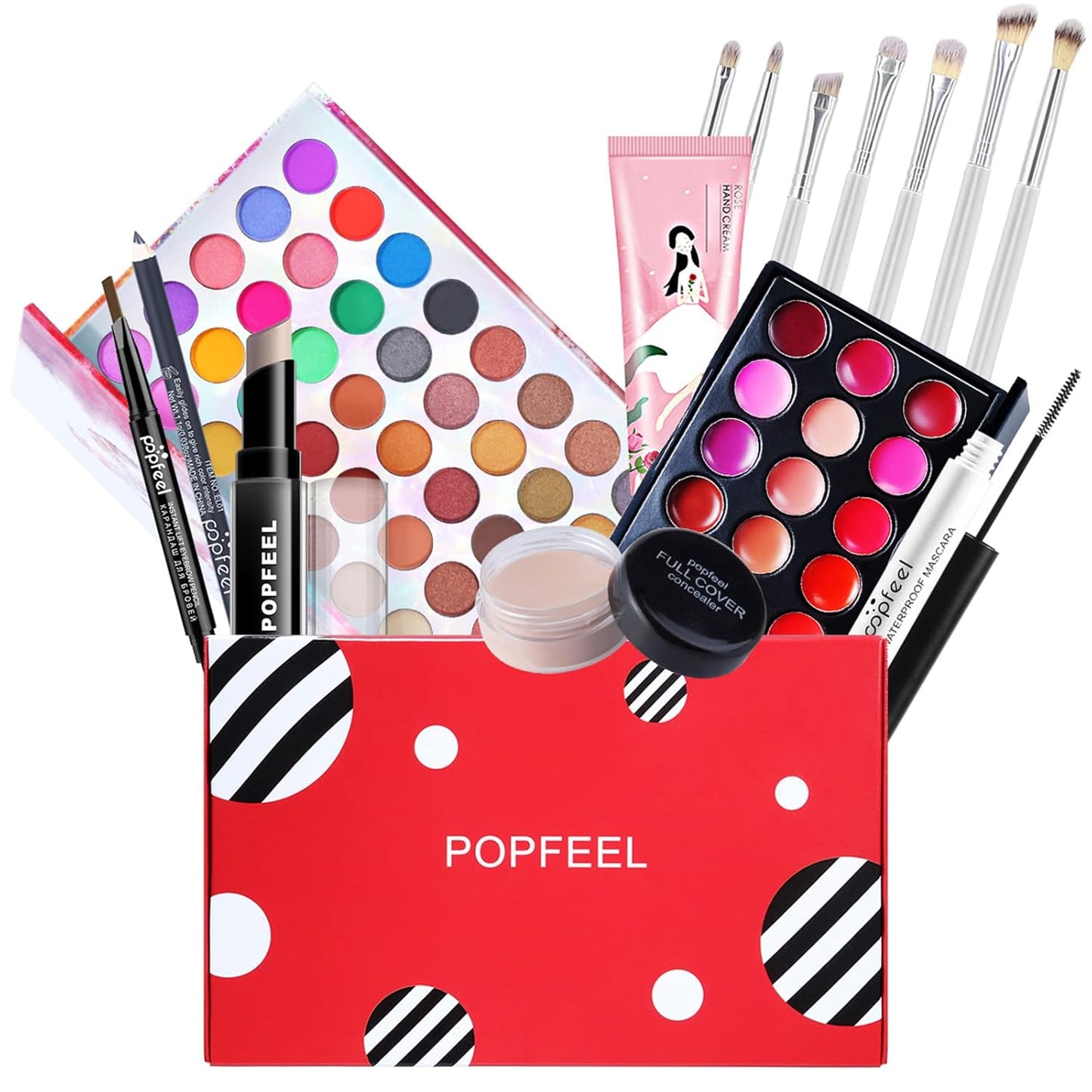 All-in-One Makeup Gift Set Carry All Makeup Kit Women Full Kit With Makeup Bag Lipgloss Lipstick Concealer Blush Foundation Face Powder Eyeshadow Palette Cosmetic Palette #3