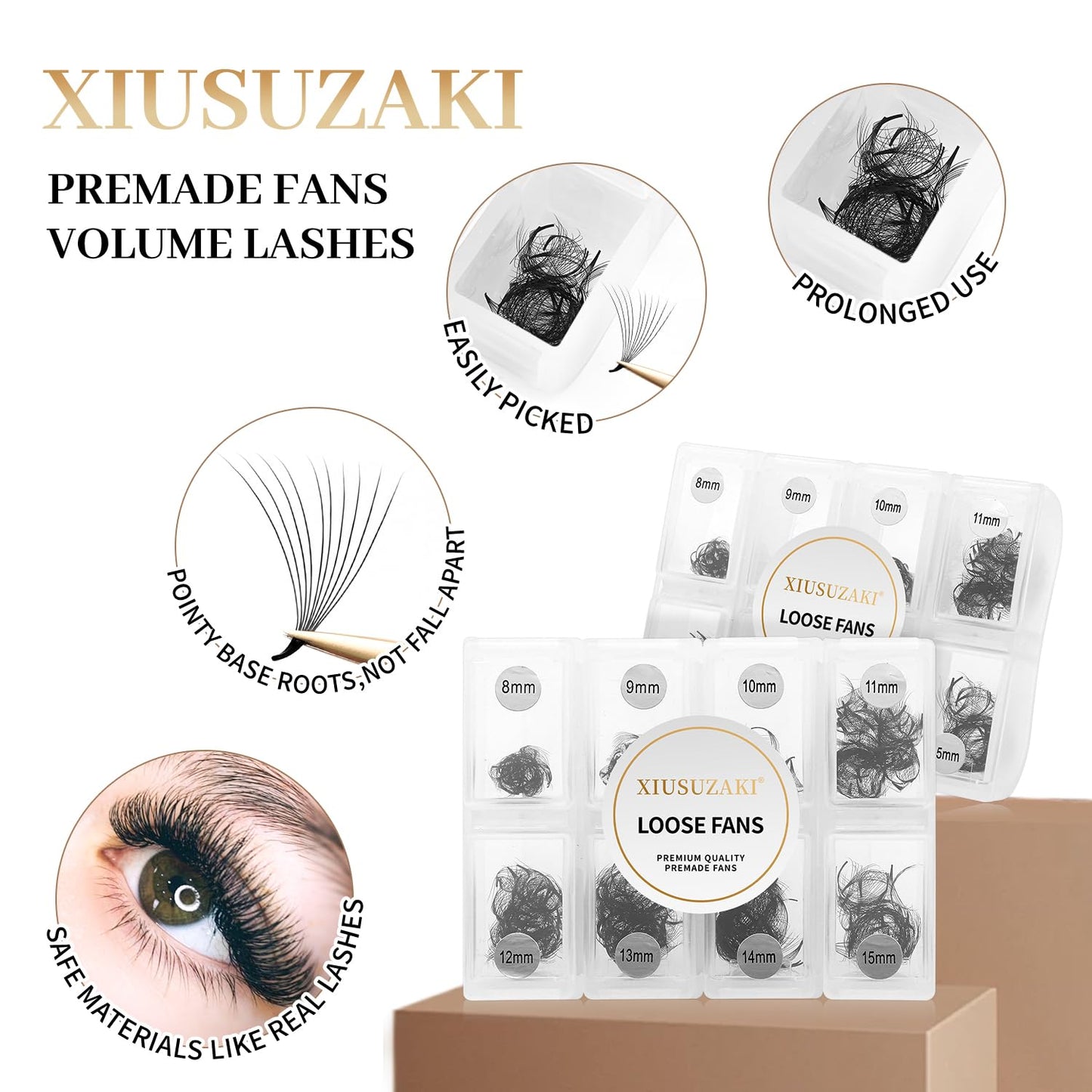 Premade Fans Eyelash Extensions 600 Fans 20D Volume Lash Extensions 0.07 Thickness Eyelash Extension D Curl Premade Lash Fans Mix 8-15mm Fluffy Soft Handmade Loose Fan(600Fans-20D-0.07-D,8-15mm)