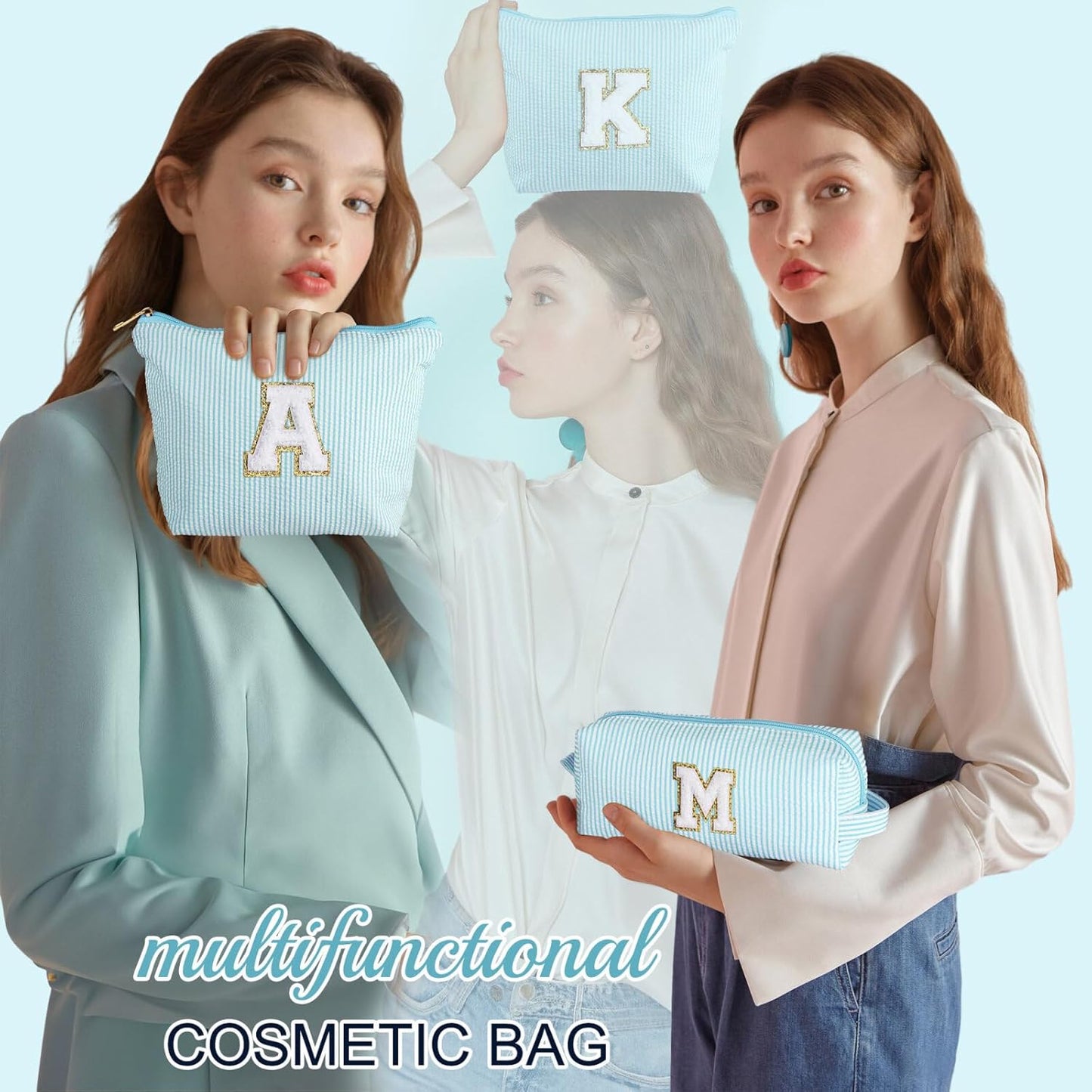 YOOLIFE Personalized Gifts for Women, Travel Makeup Bag Cosmetic Bag Skin Care Bag Cute Makeup Bag Sister Wife Friend Engagement Wedding Gifts for Women Tween Girls Trendy Stuff Thank You Gift N