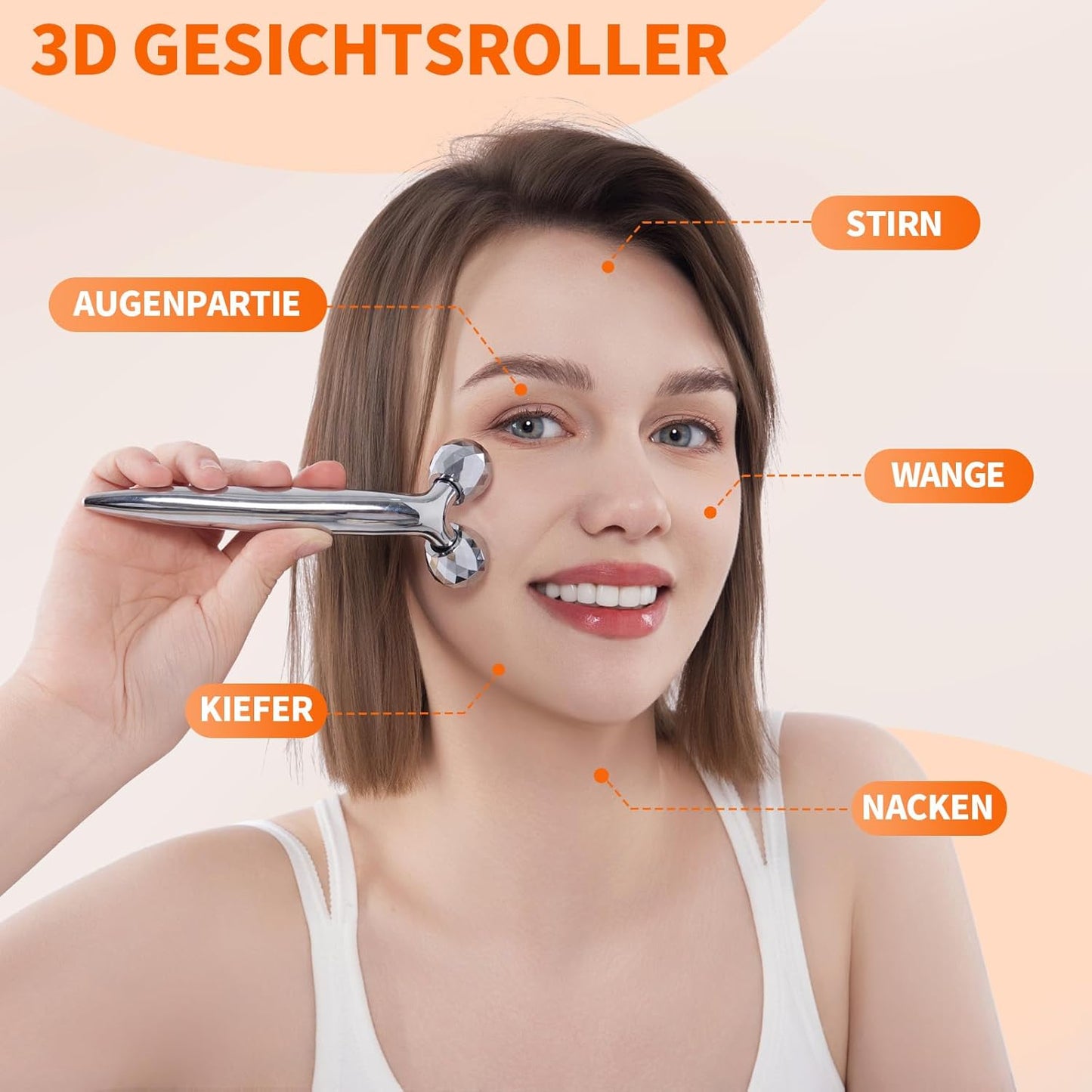 3D Gua Sha Facial Tools Metal Face Roller Stainless Steel Gua Sha Set Cooling Massage Tools for Reduce Puffiness, Firm Skin, Anti-Aging Care - Daily Facial Sculpting Gift for Women