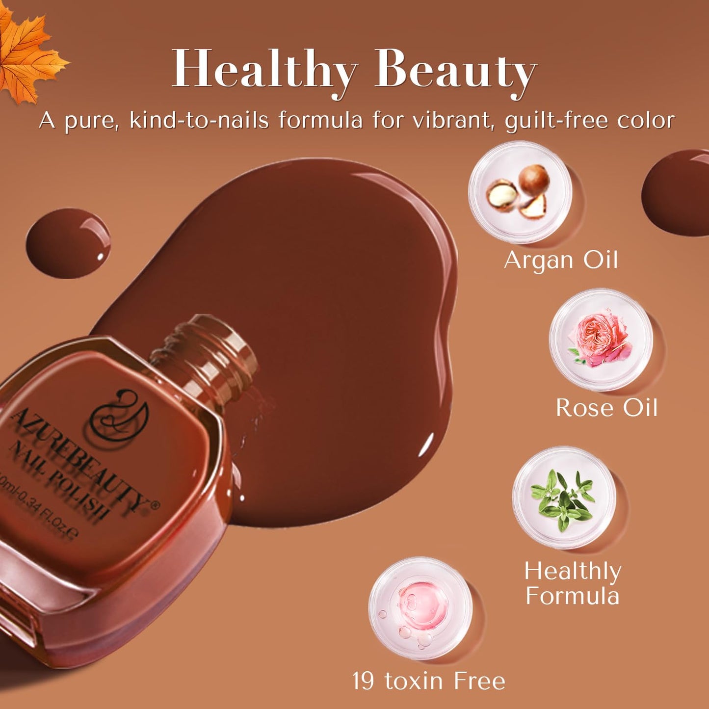 AZUREBEAUTY Gel Nail Polish Set - Nude Brown Fall Series 10ML 6 Colors Classic Gel Polish Popular Nail Art Colors Soak Off U V LED Nail Polish Gel Art Design DIY Salon