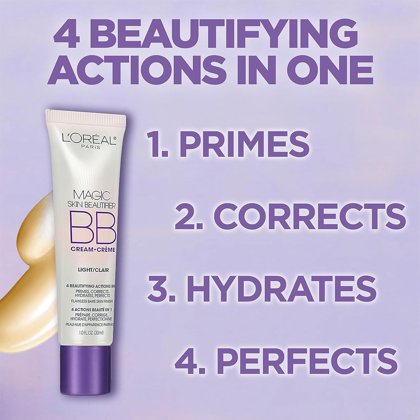 L'Oréal Paris Makeup Magic Skin Beautifier BB Cream Tinted Moisturizer, Medium, 1 fl oz, 1 Count