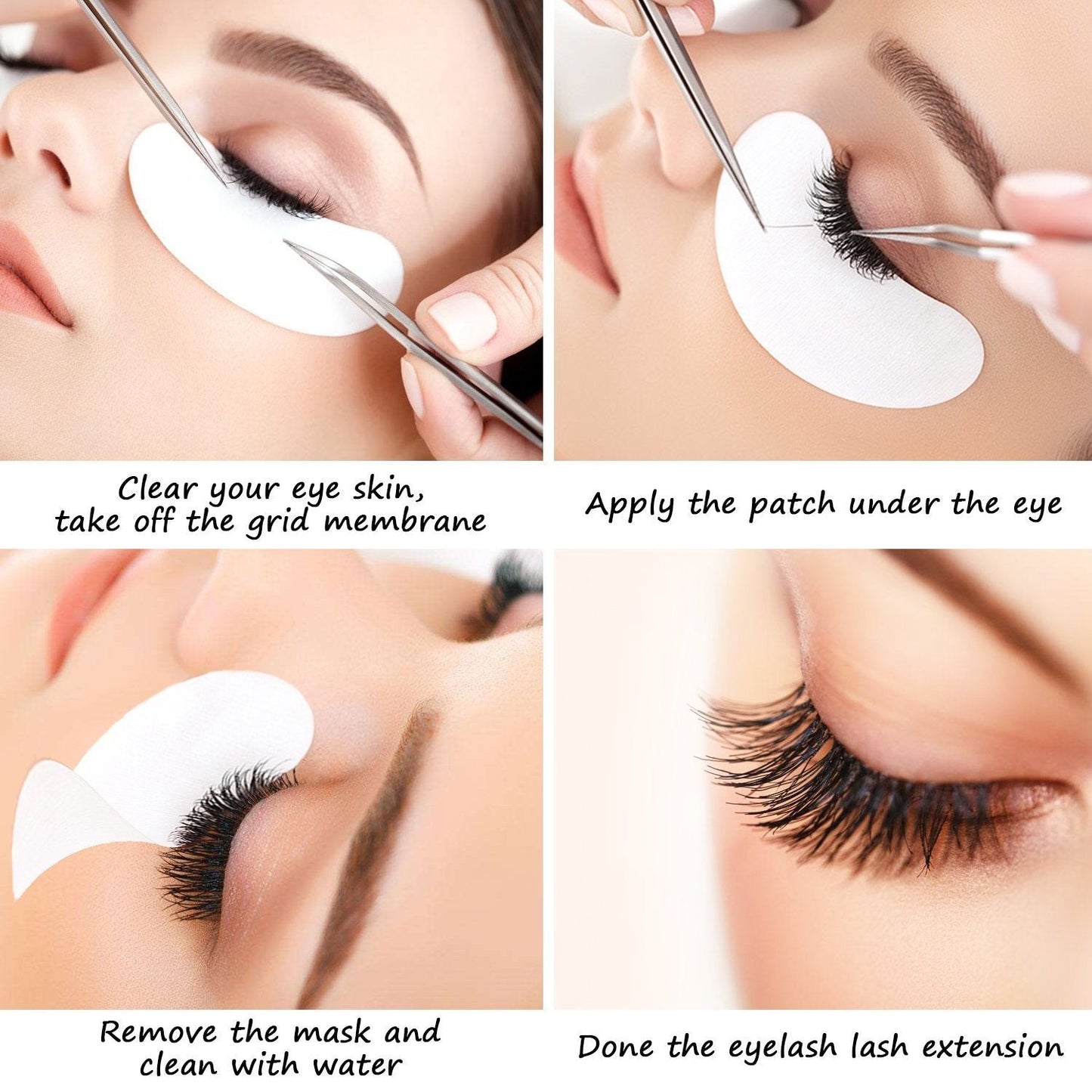 100 Pairs Eye Gel Patches, Lint Free Eye Gel pads for Eyelash Extension Pads,Eye Mask Beauty Tool (Girl)