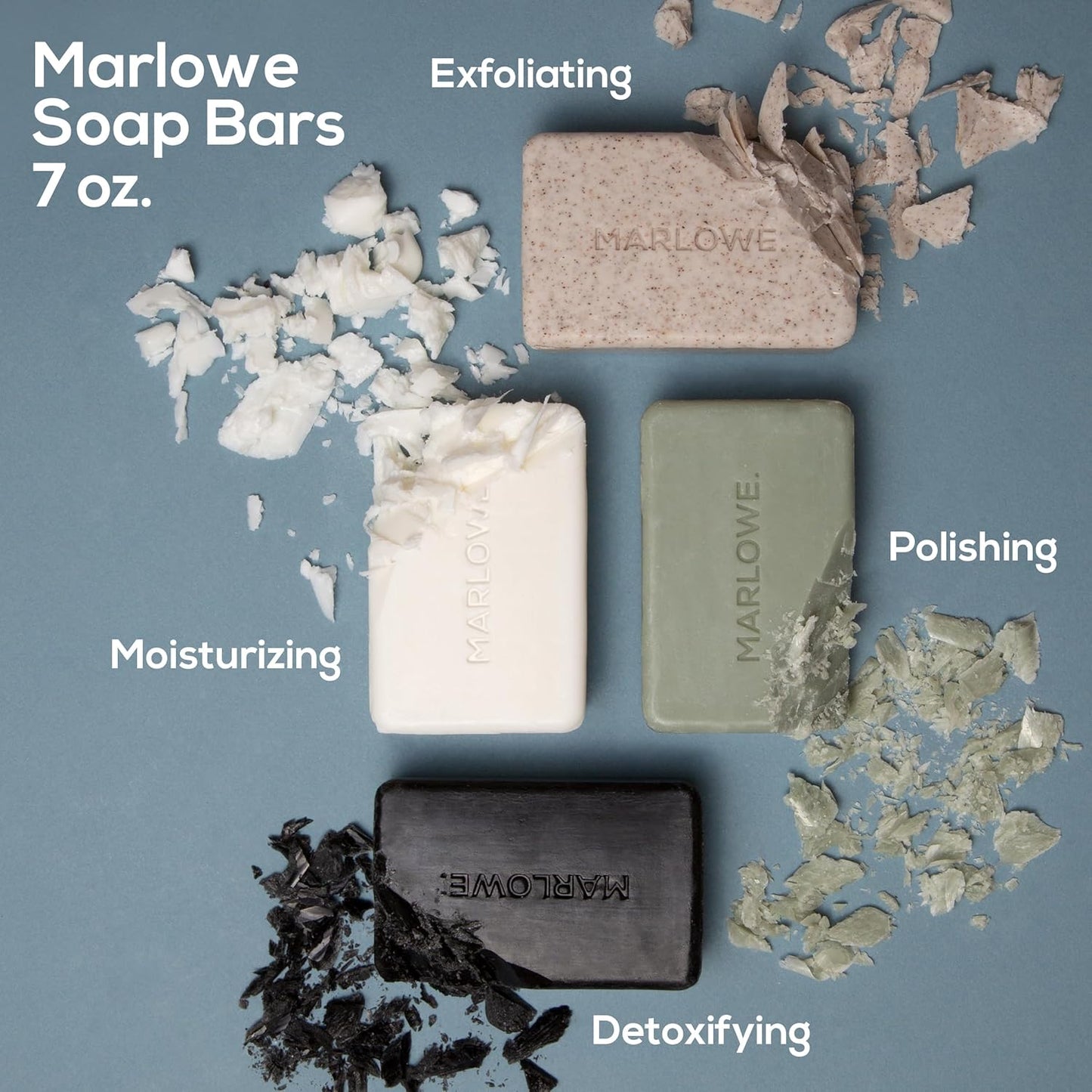 MARLOWE. No. 105 Bar Soap for Men 7 oz (3 Bars) Moisturizing Body Soap, Nourishing & Refreshing with Natural Extracts, Shea Butter, Olive Oil & Green Tea Extracts, Original Sage & Fir Scent