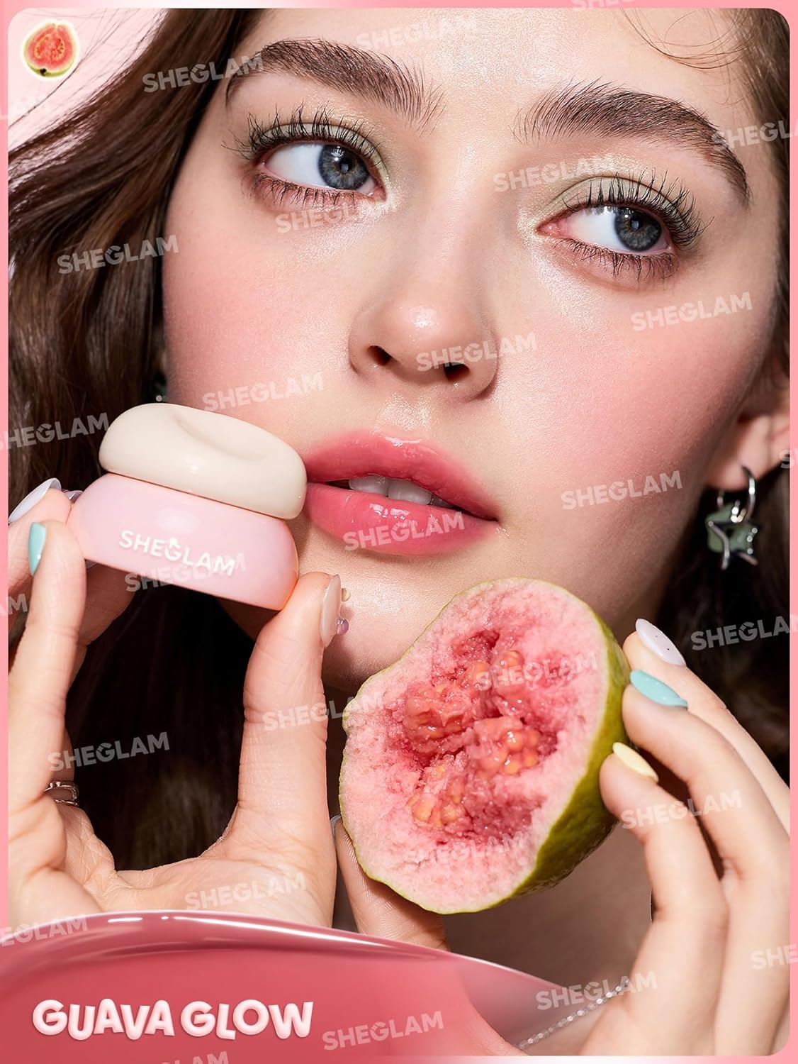 SHEGLAM Hydra Jelly Pocket Lip Jam Hydrating Nourishing Lip Gloss Moisturizing Lip Makeup-Guava Glow