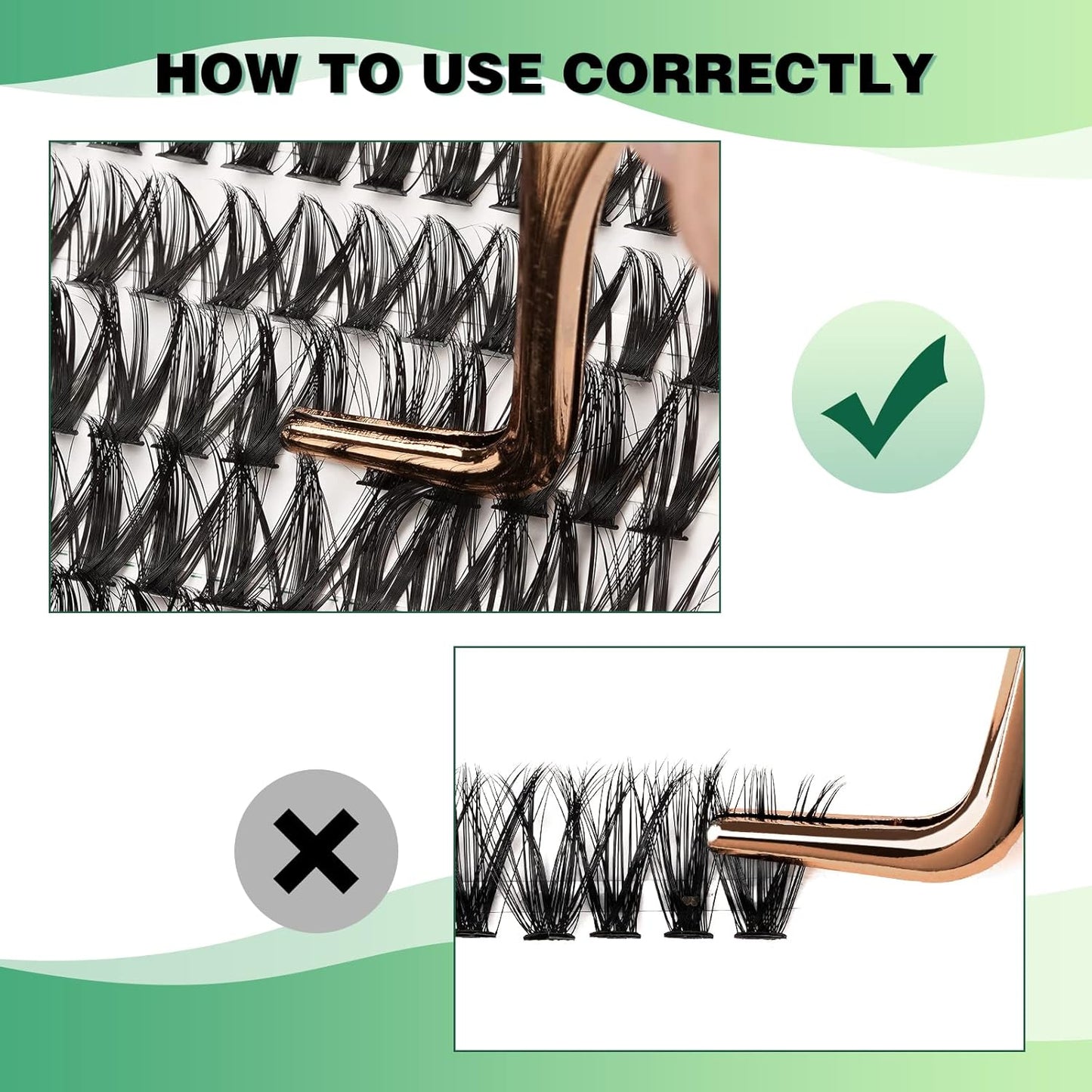Lash Clusters 300pcs Individual Lashes 50D 0.07D Curl 18mm DIY Eyelash Extension KEYYOU Large Tray Volume Soft&Natural Cluster Lashes(50D-0.07D,18）