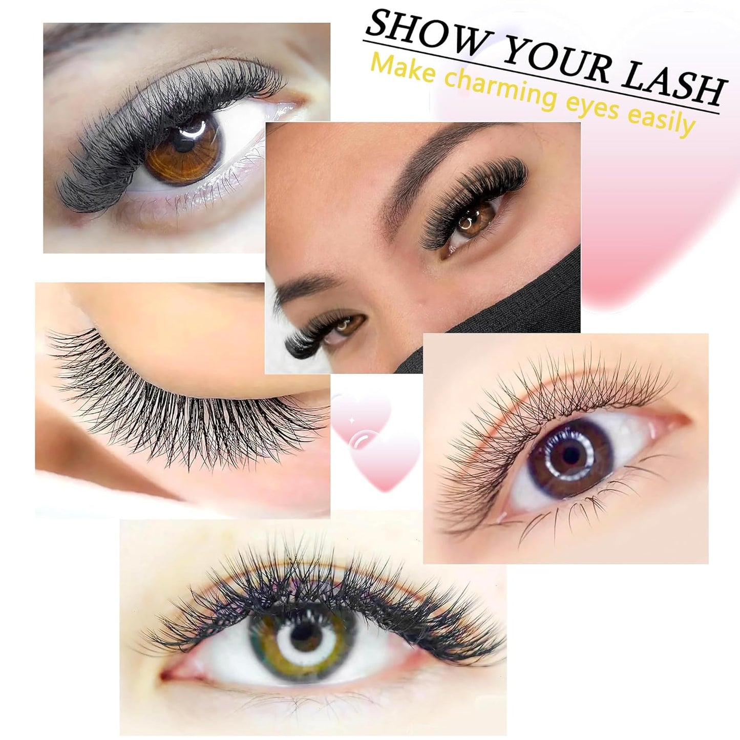 YY Lash Extensions Supplies Y Eyelash Extensions 0.07mm Thickness C Curl 14mm Premade Fans 4D Russian Volume Matte Black 12 Rows Crisscross Eye Lashes(YY-0.07-C,14mm)