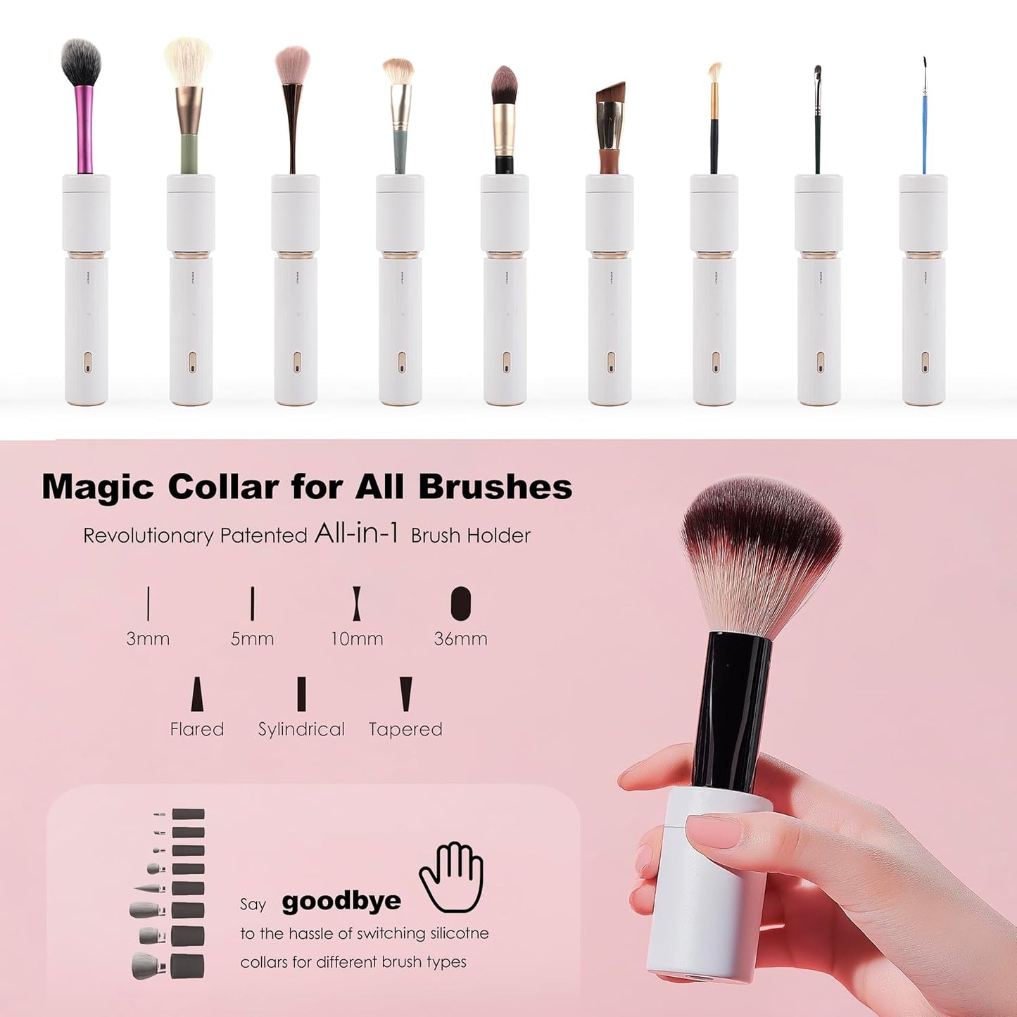 Electric Makeup Brush Cleaner Bundle with Tea Tree Oil Cleaner 6.76 fl.oz & Silicone Mat