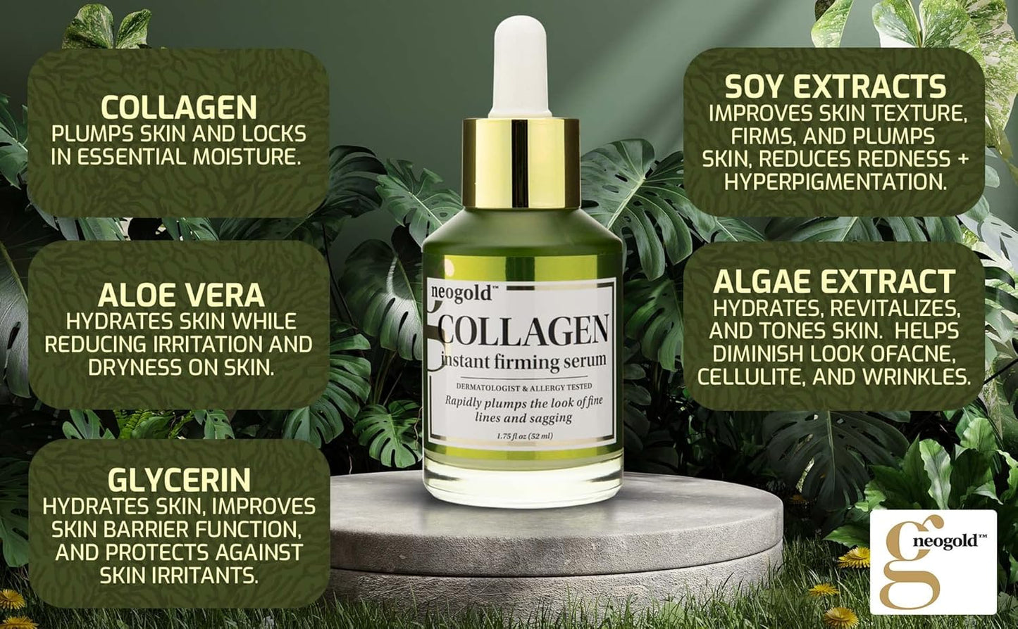 Facial Serum Skin Care Set W/Anti-Aging Retinol Booster, Plumping Collagen Serum, & Brightening Vitamin C Serum For Wrinkles, Fine Lines, Dark Spots, & Uneven Skin Tone, 2 Fl Oz (Set of 3)