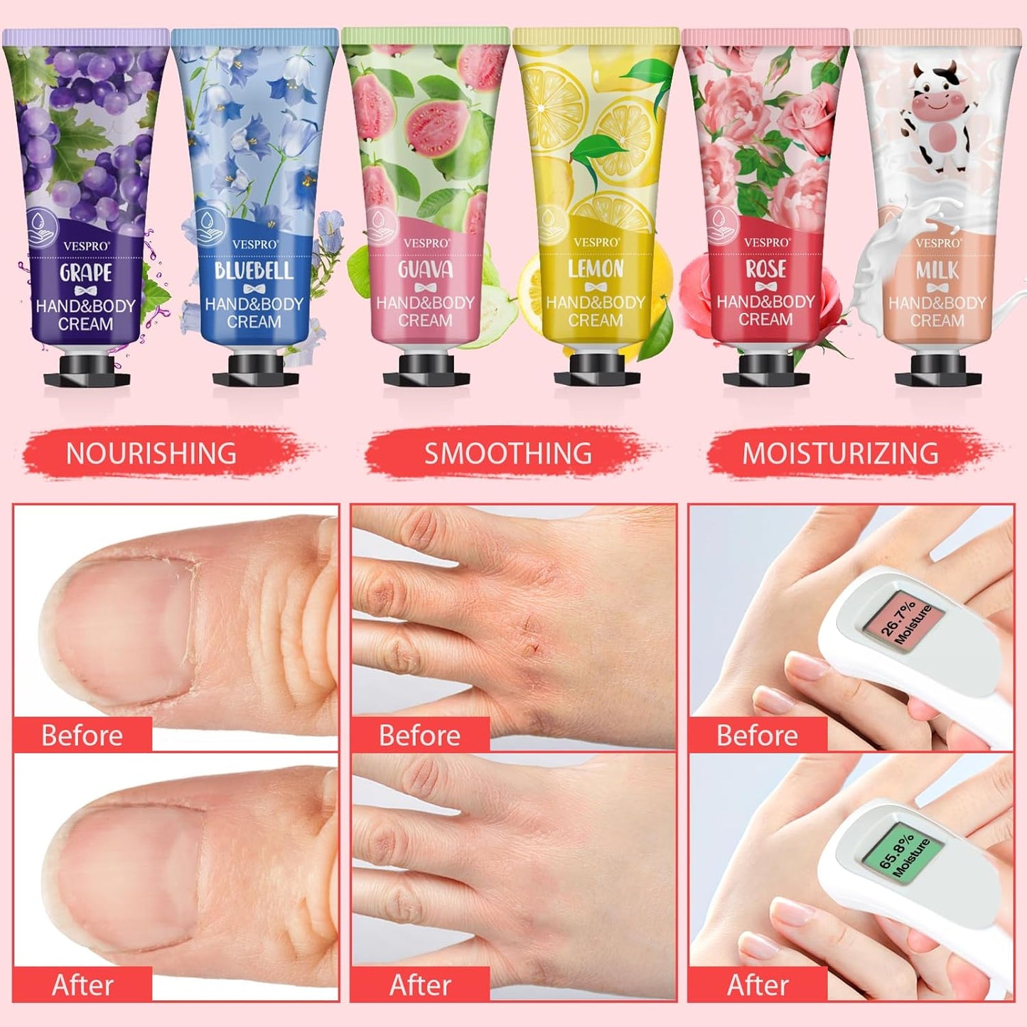 VESPRO 140 Pack Hand Cream Gifts Set For Women, Hand Lotion Travel Size for Dry Cracked Hands, Mini Hand Cream for Teacher Gifts, Employee Appreciation Gifts, Bridal Shower Favors and Thank You Gifts