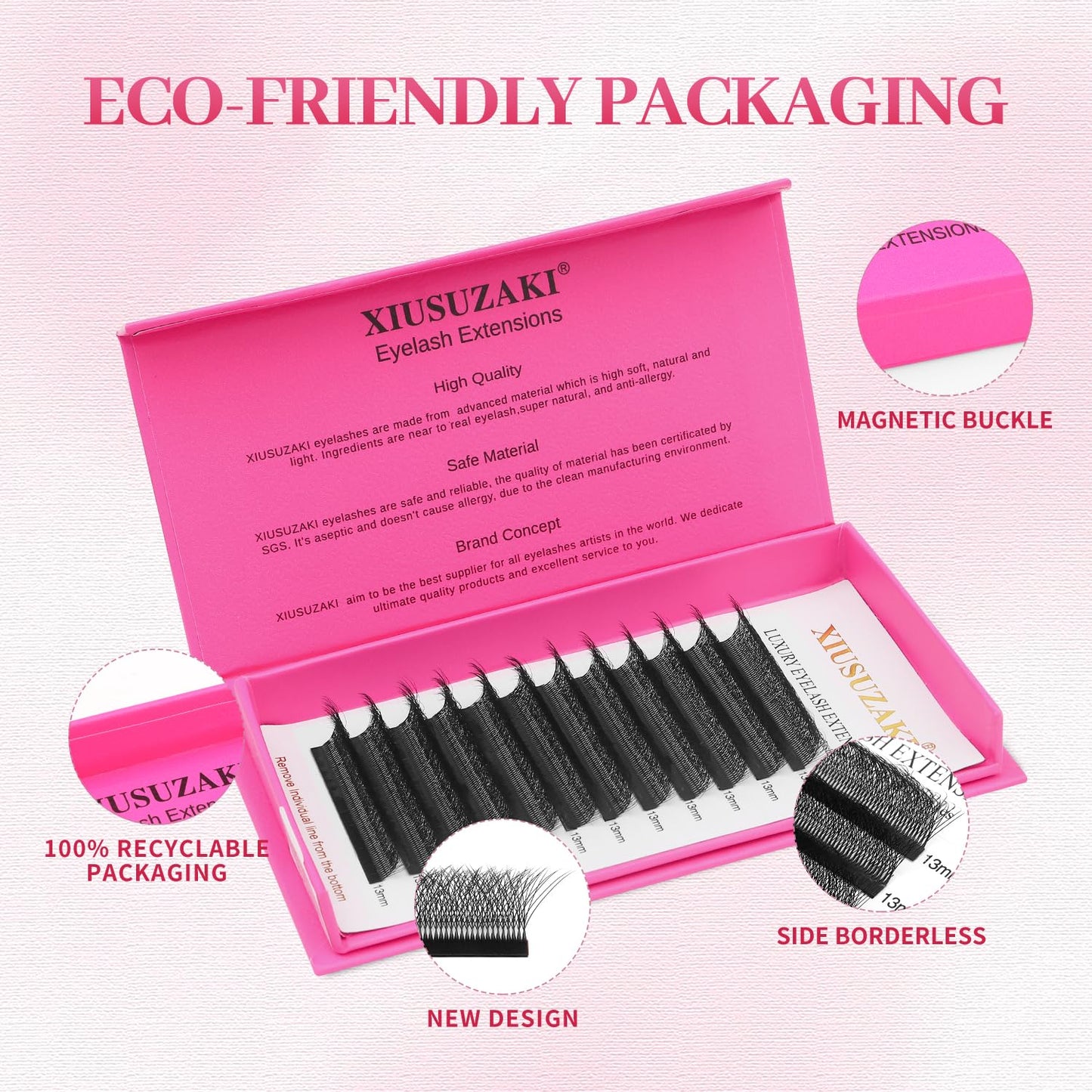 W Lash Extensions Supplies 6D Eyelash Extensions W Shape 0.07mm Thickness D Curl 13mm Premade Fans Easy Fan Lashes Volume Matte Black 12 Rows Crisscross Eye Lashes(W-6D-0.07-D,13mm)