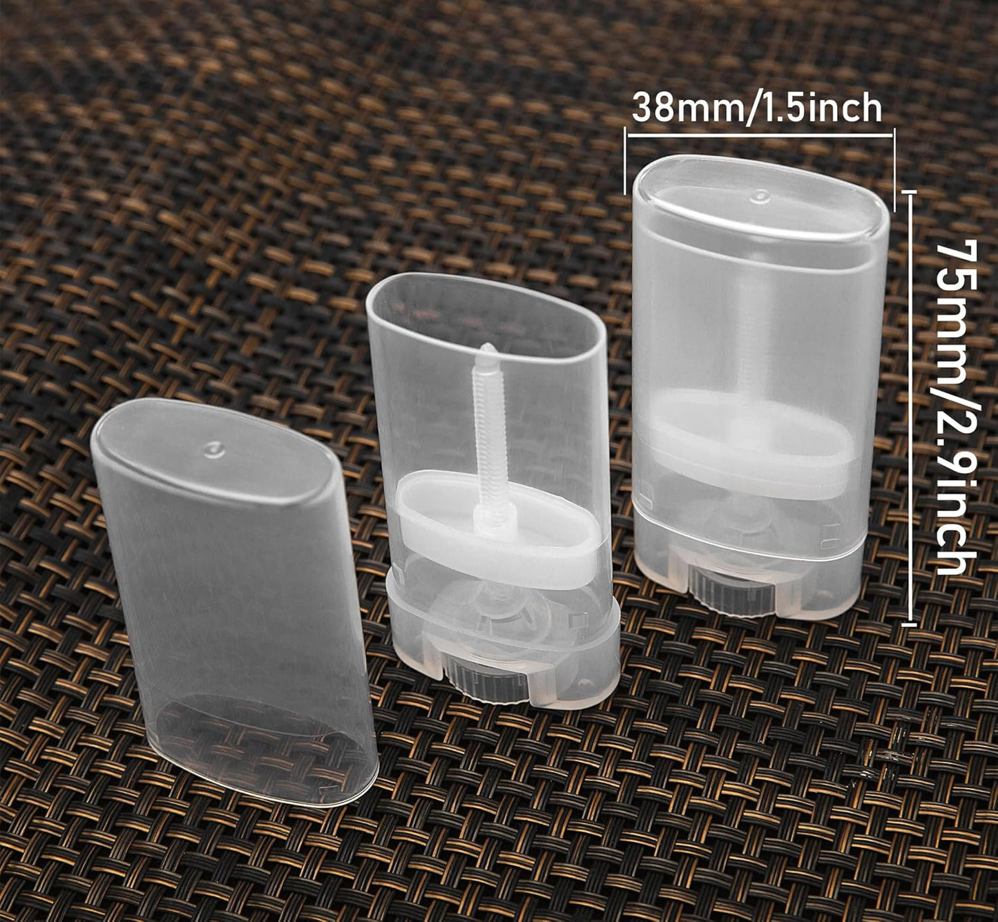 100PCS 15ML Transparent Empty Oval Deodorant Lip Lipstick Balm Tubes Containers for DIY Homemade Crayon Chapstick Holder