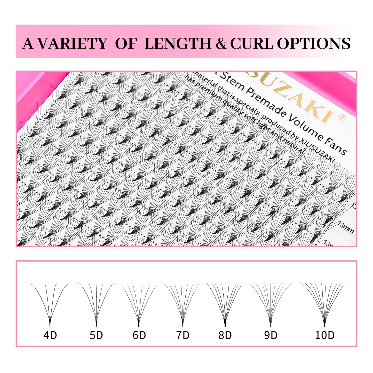 Premade Fans Eyelash Extensions 14D Volume Lash Extensions 0.03 Thickness Eyelash Extension C Curl Premade Lash Fans Mix 9-16mm Fluffy Soft Handmade Lash Fan(14D-0.03-C,9-16mm)