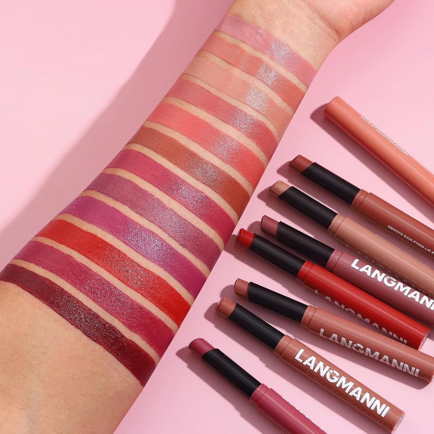 Jolilab 3Pcs Velvet Matte Lipstick Nude Matte Soft Dark Color Stick High Pigmented Long-Lasting Waterproof Lip Stick Lip Balm Beauty Cosmetics Gift for Girls and Women（10#+11#+12#