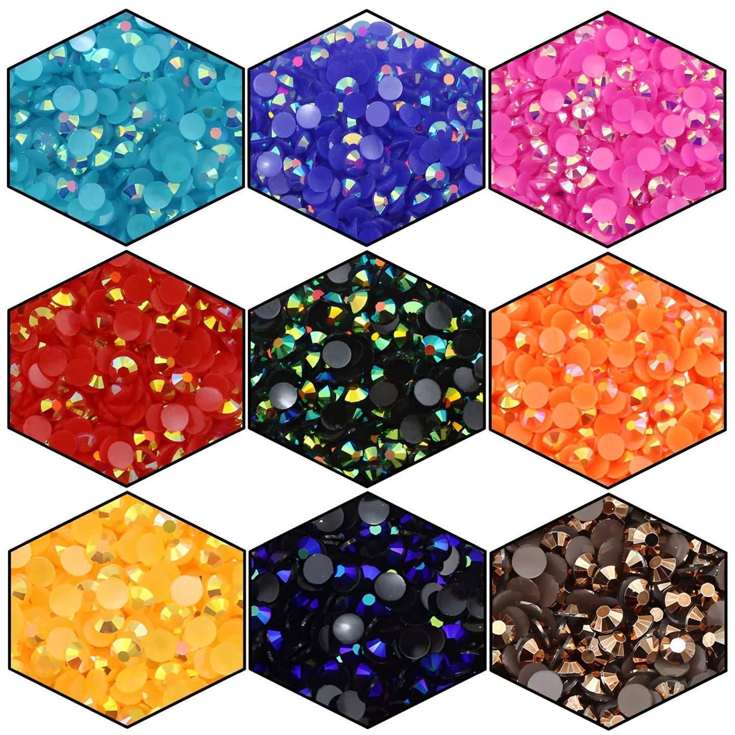 4500 Pcs SS12 3mm AB Flatback Rhinestones for Nails Art Crafts Glitter Round Shine Gems Crystals DIY Clothes Shoes （Black-Bottom RoseRed AB）