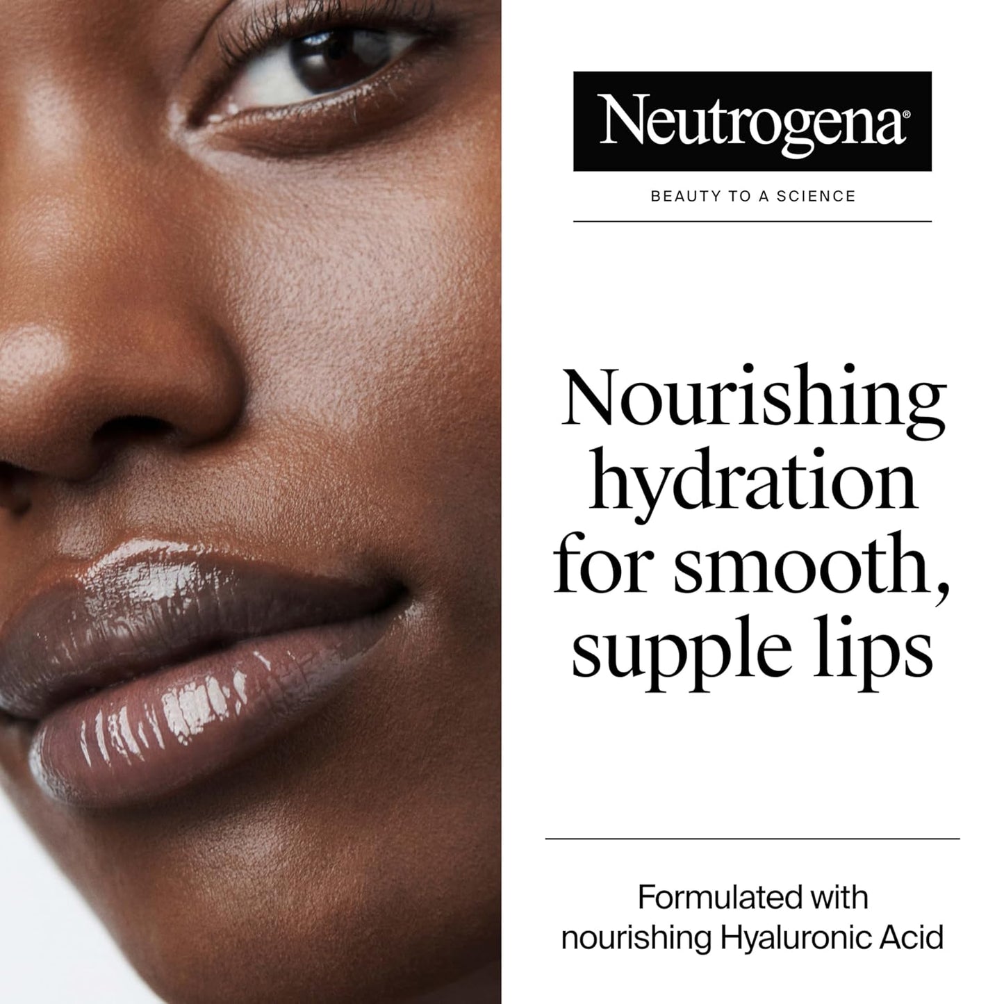 Neutrogena Hydro Boost Hyaluronic Acid, Unscented Lip Balm Leaves Lips Feeling Hydrated, Sheer Ice Nude Lip Balm with a Sweet Sugar Flavor, Fragrance Free, 0.5 oz (Pack of 2)