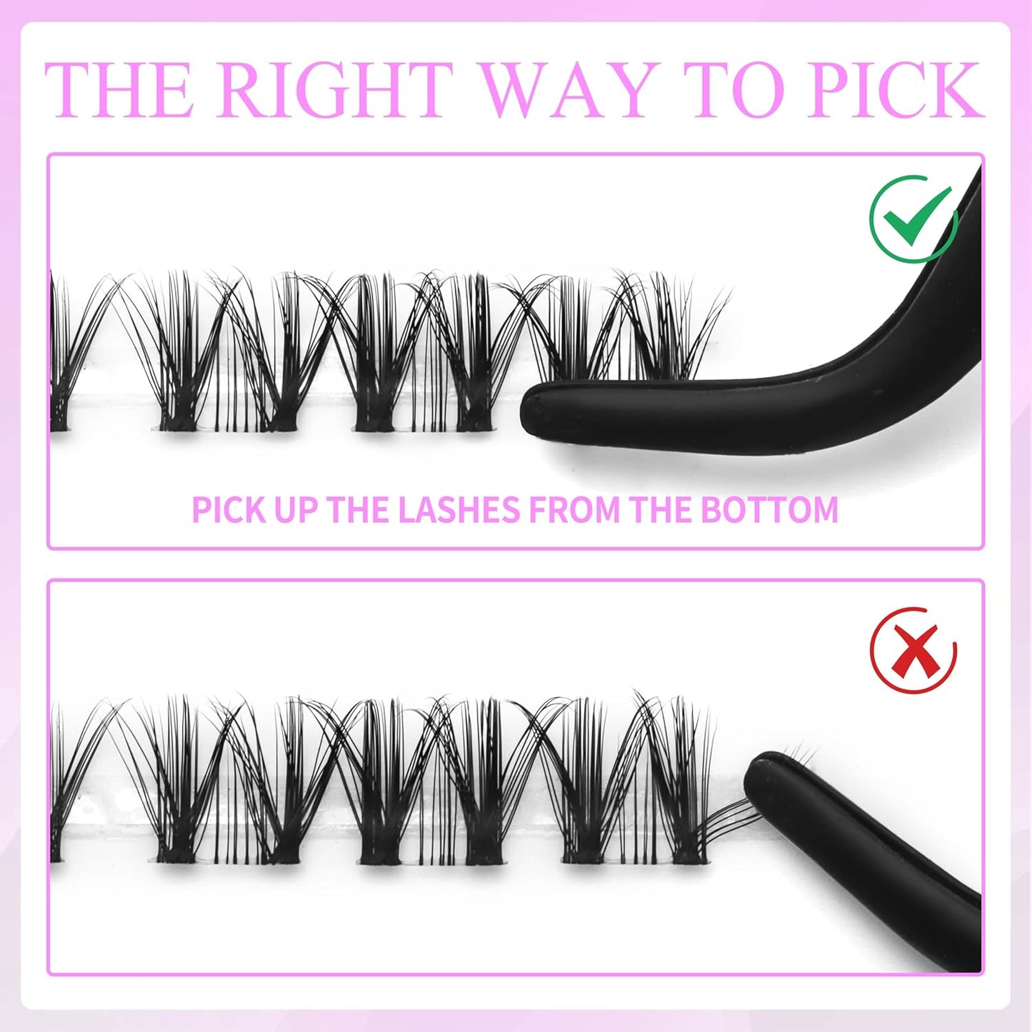VEYESBEAUTY Lash Clusters Eyelash Extensions Thin & Invisible Band DIY Individual False Eyelashes Newbie's Five-Second Series Wispy Lash Tray for Self-application, Whisper Lashes 8-16mm Mixed Length