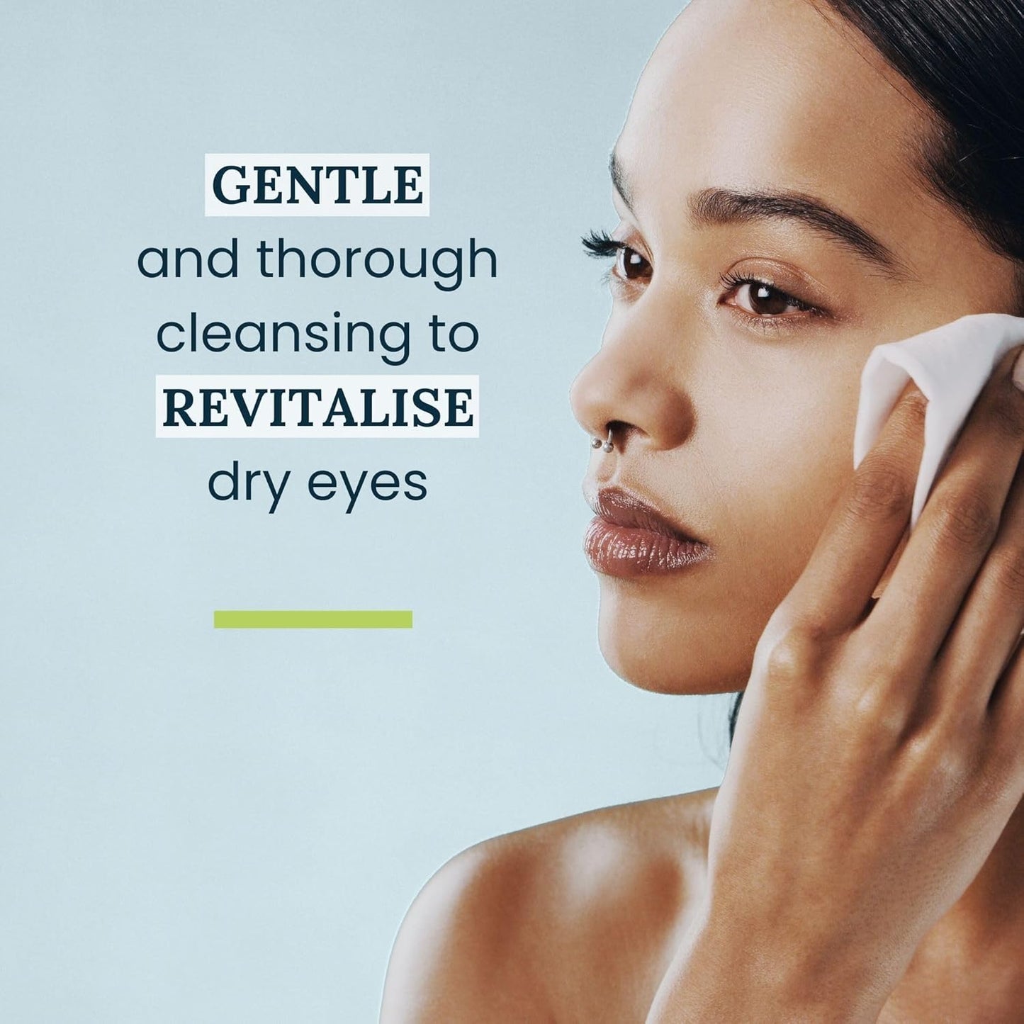 NOVEHA 60PCs Tea Tree Oil Eyelid & Lash Wipes | With Hyaluronic Acid, Green Tea & Chamomile For Blepharitis, Itchy & Stye Eyes, Individually Wrapped, Natural Eyelash Makeup Remover & Daily Cleanser