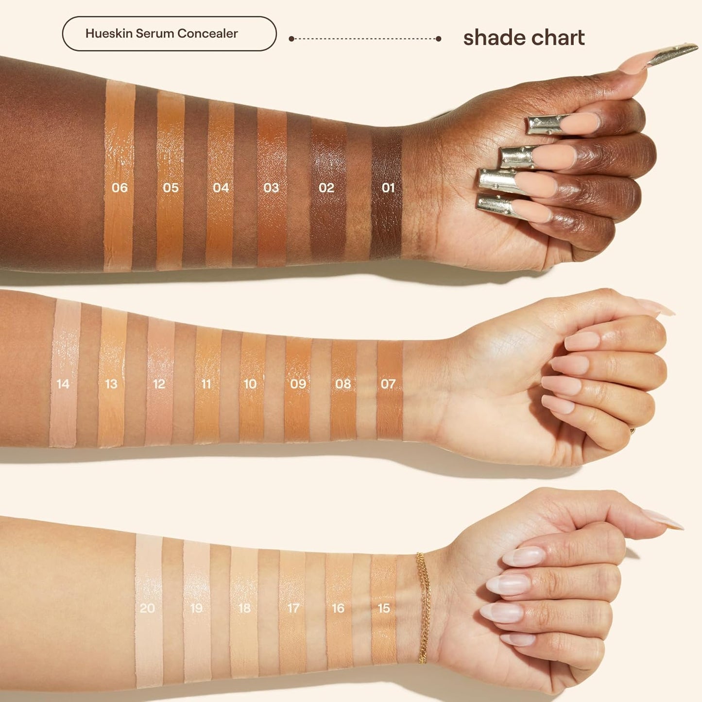 Live Tinted Hueskin Serum Concealer - Medium-to-Full Coverage Concealer with Niacinamide, & Hyaluronic Acid for Dark Circles, Fine Lines & Wrinkles, Buildable Long-Lasting Formula, 0.35 oz Shade 19