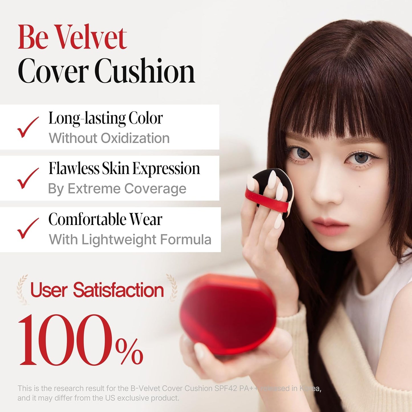 espoir [NEW] Be Velvet Cushion Foundation | Quick and Easy Coverage with Long-lasting Color by Zero Oxidation (#45 Ganache, 0.46 Ounce (Pack of 1))