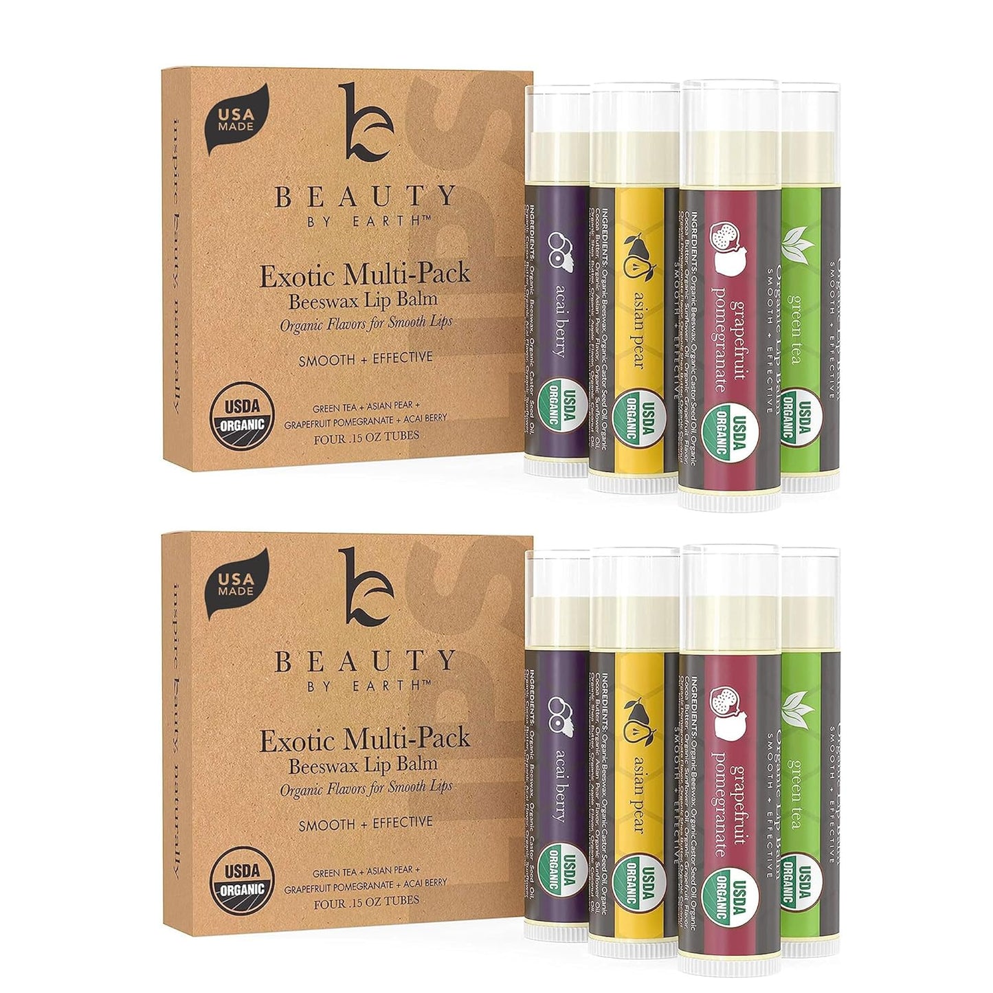 Organic Lip Balm Pack - Original Lip Balm for Dry Cracked Lips, Christmas Stocking Stuffers Women & Men, Lip Balm Set, Lip Moisturizer, Natural Lip Balm for Men, Lip Care Products for Lip Repair
