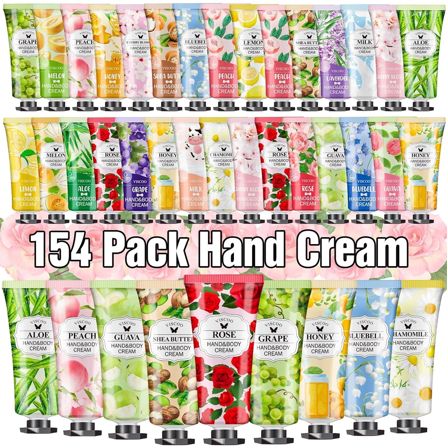 154 Pack Hand Cream Gifts Set for Women, Bulk Hand Lotion for Birthday Gifts for Women, Bridesmaid Gifts, Thank You Gifts, Party Favors, Mini Moisturizing Hand Lotion Travel Size for Dry Cracked Hands