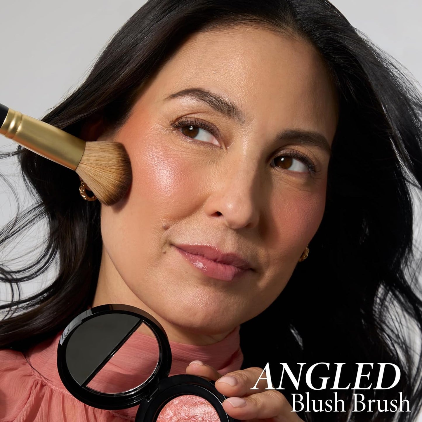LAURA GELLER NEW YORK Baked Blush-n-Brighten Marbleized Blush + Angled Brush (04 Ethereal Rose, 47mm)